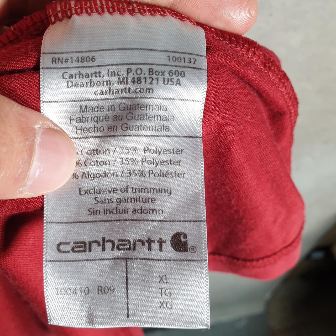 Vintage Carhartt Pocket T Shirt Men’s XL Red Workwear Chore Utility Relaxed Fit C9188