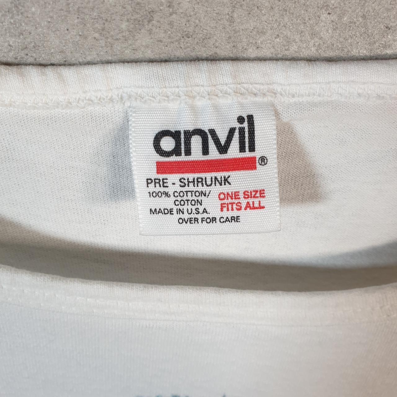 Vintage Anvil Fish Graphic USA 90s Single Stitch Vest Womens XL Long White