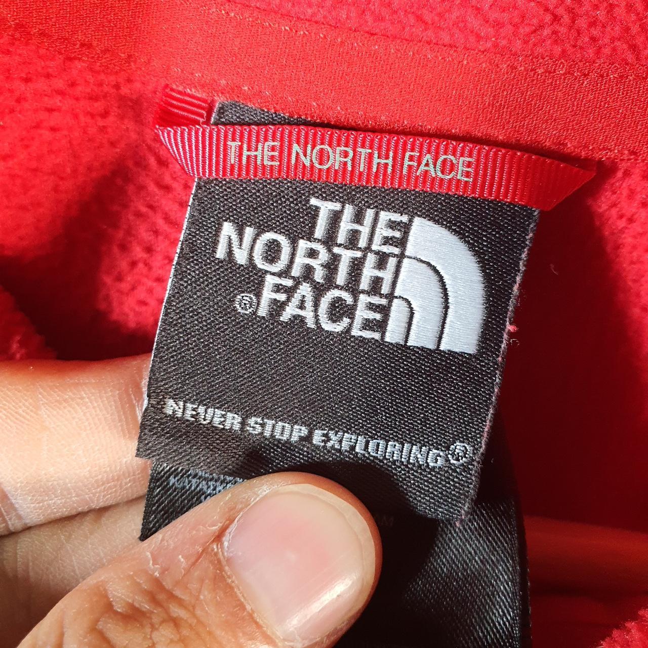 Vintage The North Face TNF Teddy Fleece Sweatshirt Mens Large 1/4 Zip Red Logo Winter