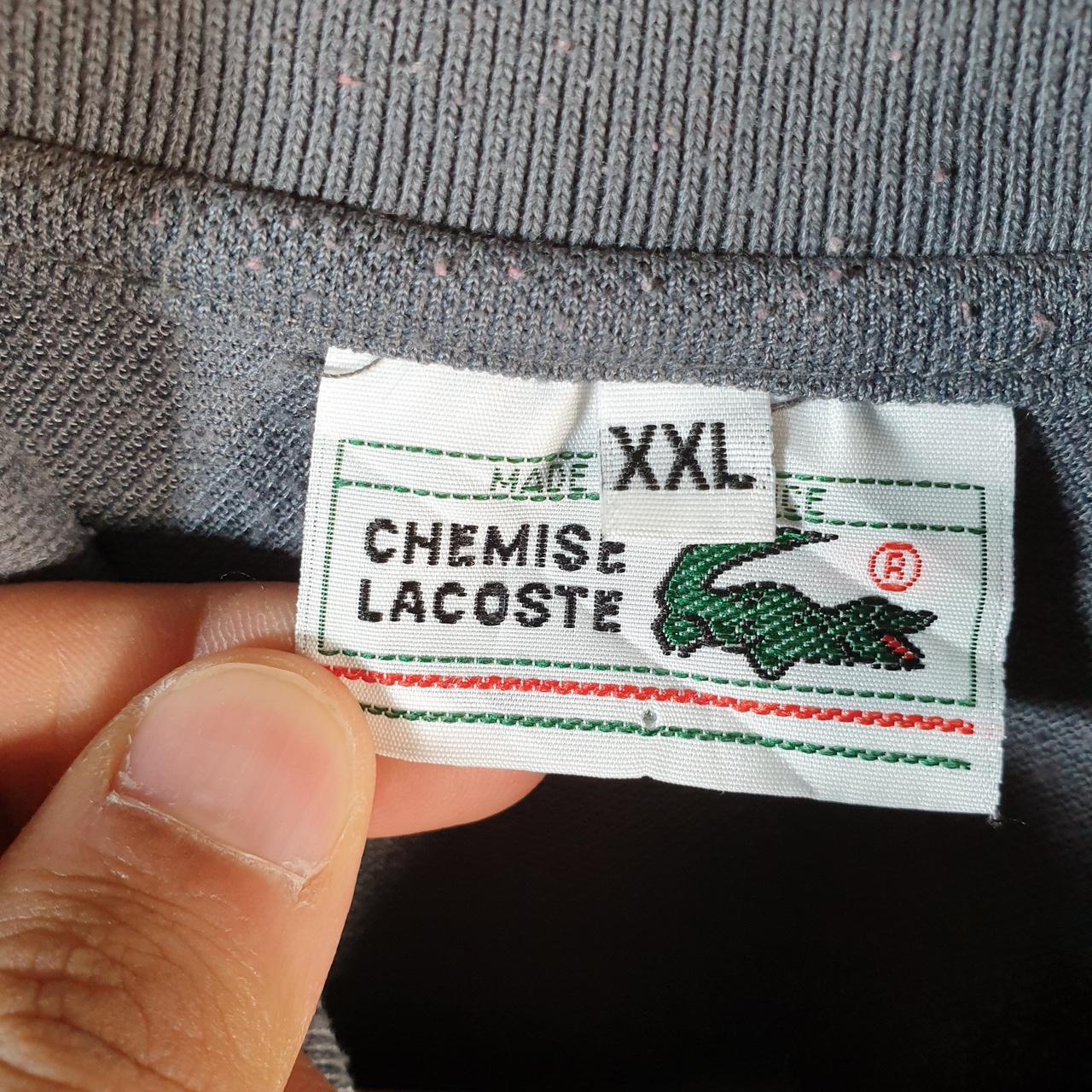 Vintage 90s Chemise Lacoste Polo Shirt Men’s Medium Grey Classic Fit Embroidered Logo