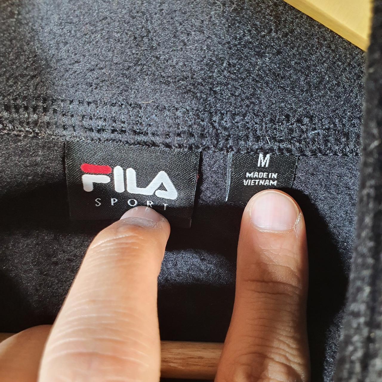 Fila Sport Fleece Full zip Hoodie Womens Medium Black Embroidered Logo