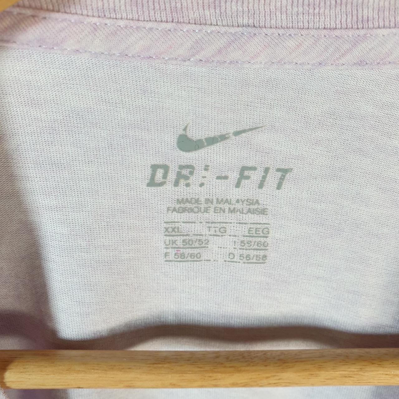 Vintage Nike Running Dri Fit Spellout T Shirt Men’s 2XL Pink Graphic Swoosh Athletic