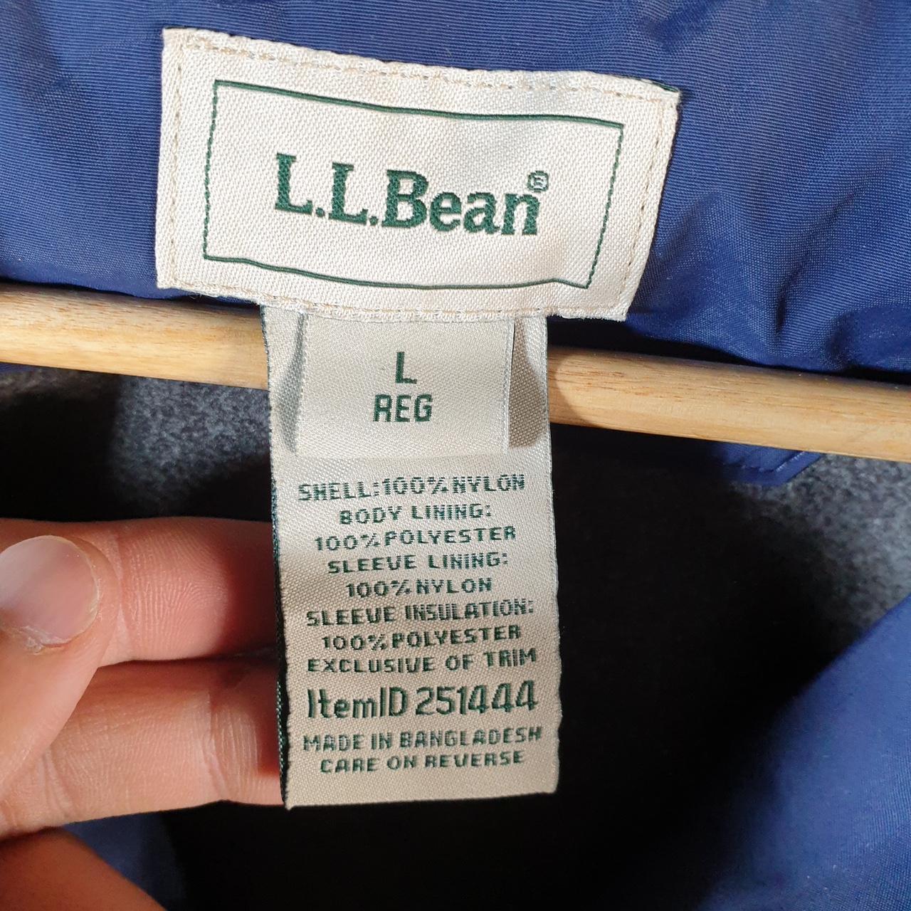 Vintage L.L. Bean Outdoors Nylon Jacket Mens Large Blue Full Zip Waterproof