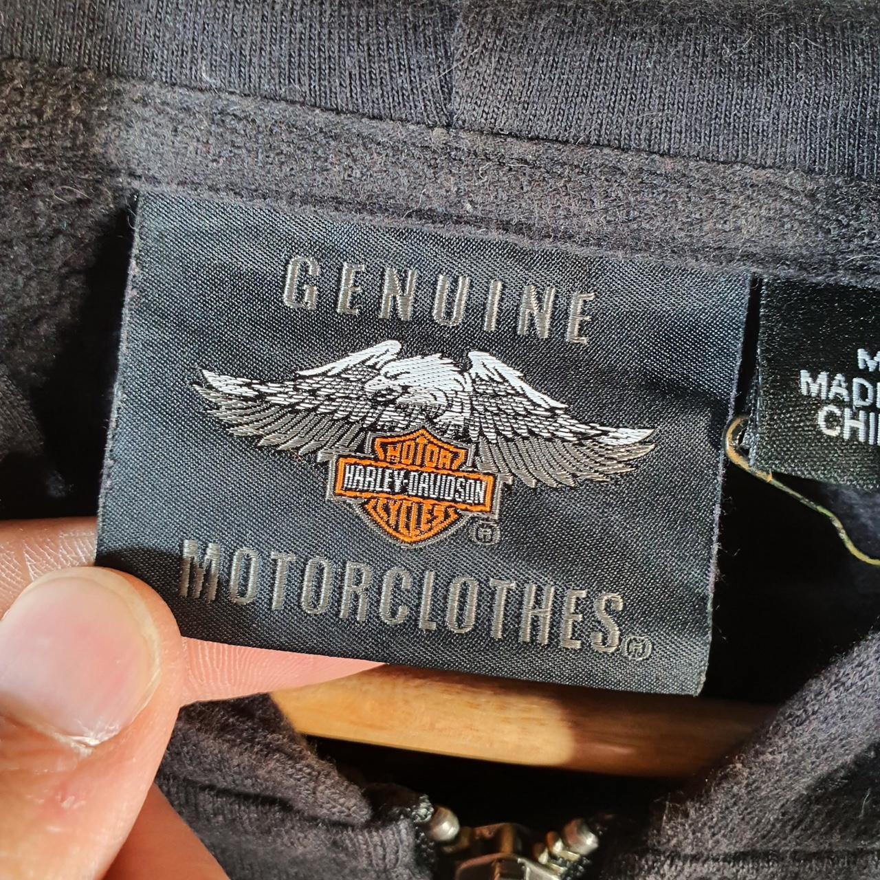 Vintage Harley Davidson Sequins Hoodie Womens Medium Black Full Zip USA