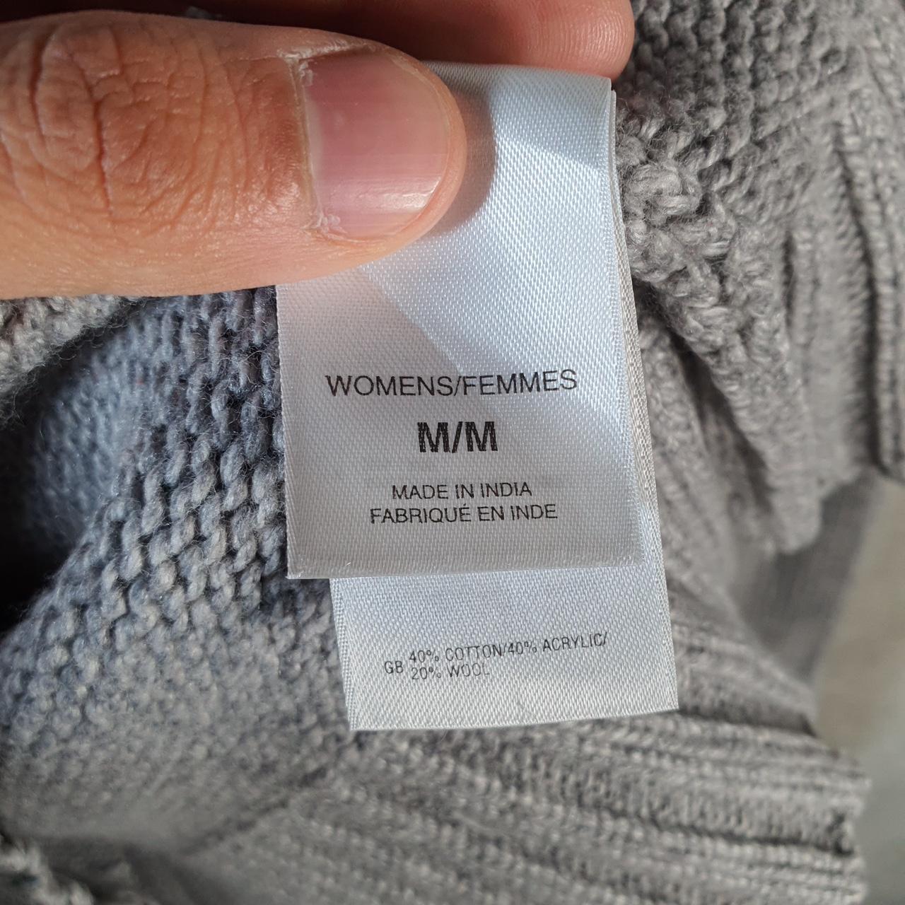 Vintage The North Face Knit Sweater Womens Medium Grey Y2K Pullover 1/4 Button