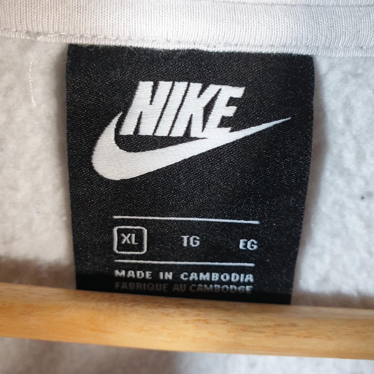 Vintage Nike Club Embroidered Hoodie Men’s XL White 1/4 Zip Swoosh Y2K Pullover