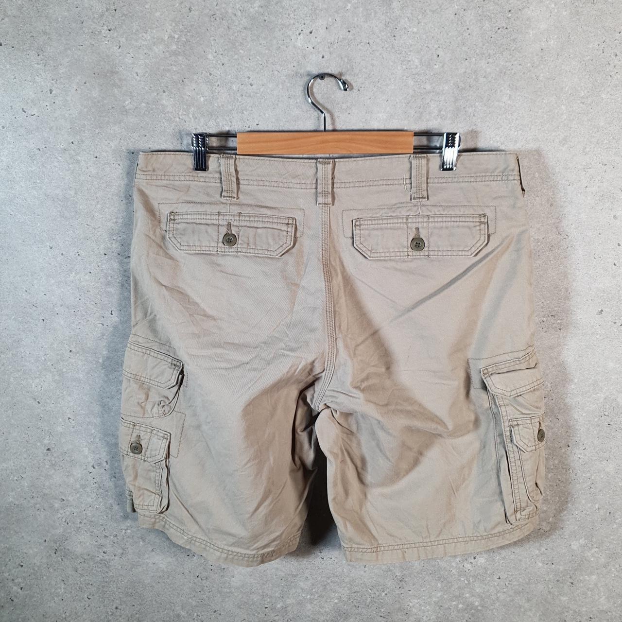 Vintage Lee Chino Shorts Jorts Cargo Mens W38 Brown Baggy Cotton A4430