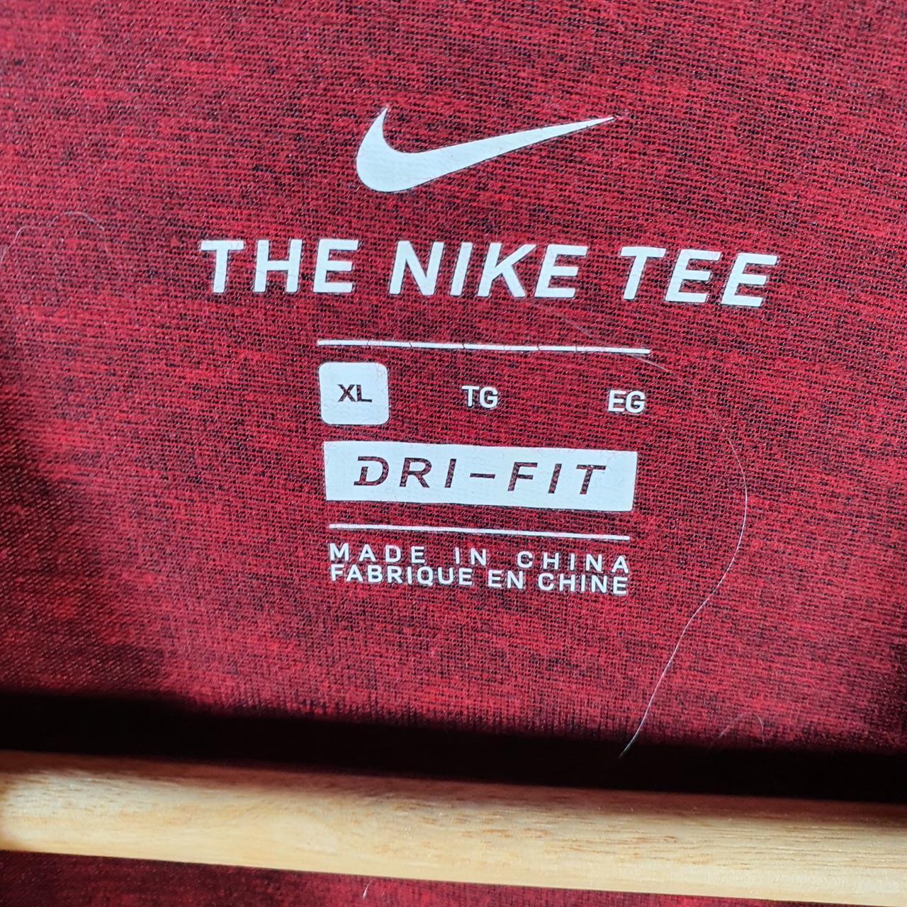 Vintage Nike Just Do It Dri Fit Graphic Spellout T Shirt Men’s XL Red Swoosh Athletic