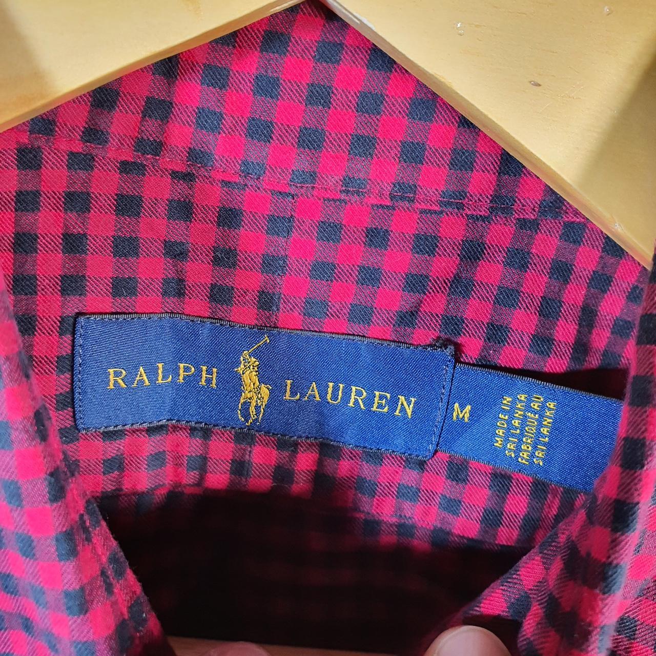 Vintage Ralph Lauren Button Down Shirt Men’s Medium Checkered Classic Fit Pony Cotton