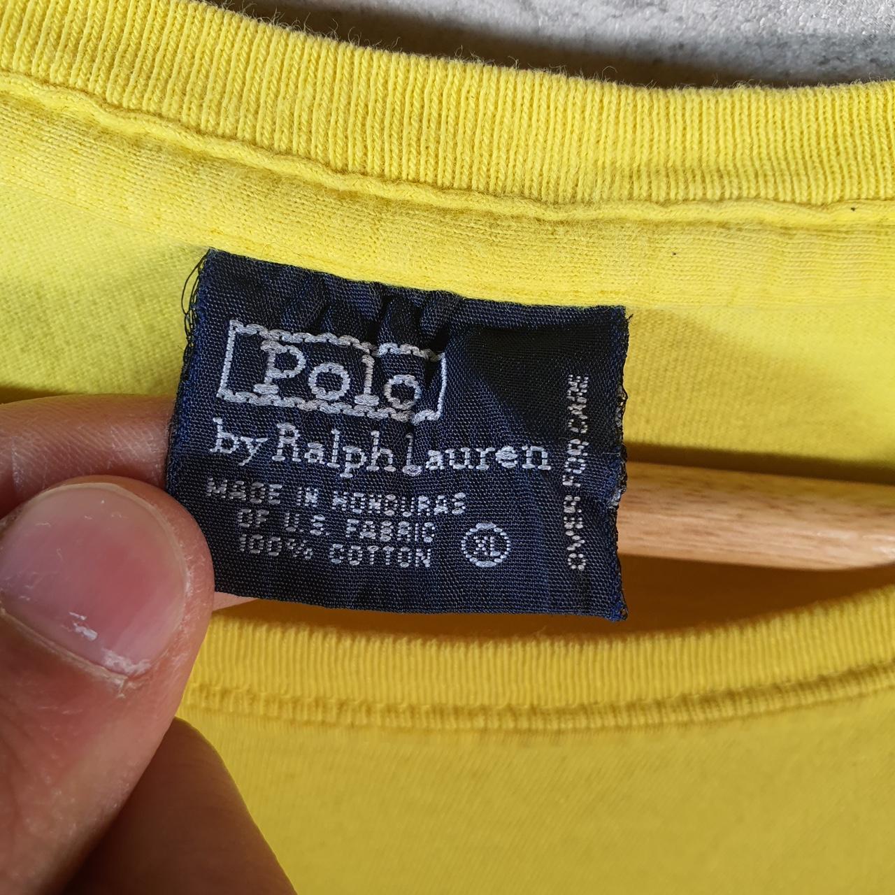 Vintage Ralph Lauren Polo T Shirt Men’s XL Yellow Embroidered Classic Fit Pony C9078