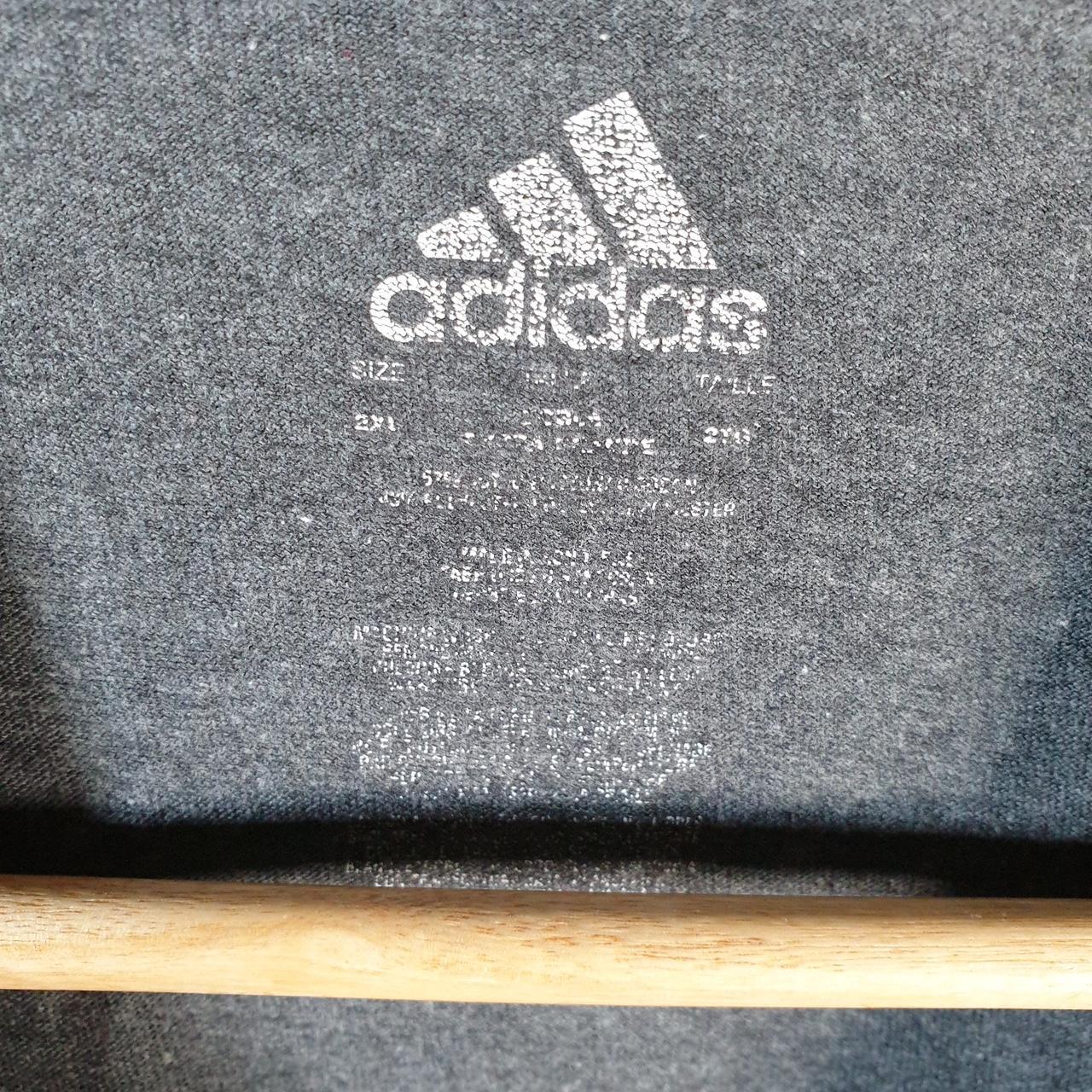 Vintage Adidas Spellout T Shirt Men’s 2XL Grey Three Stripes Logo Athletic