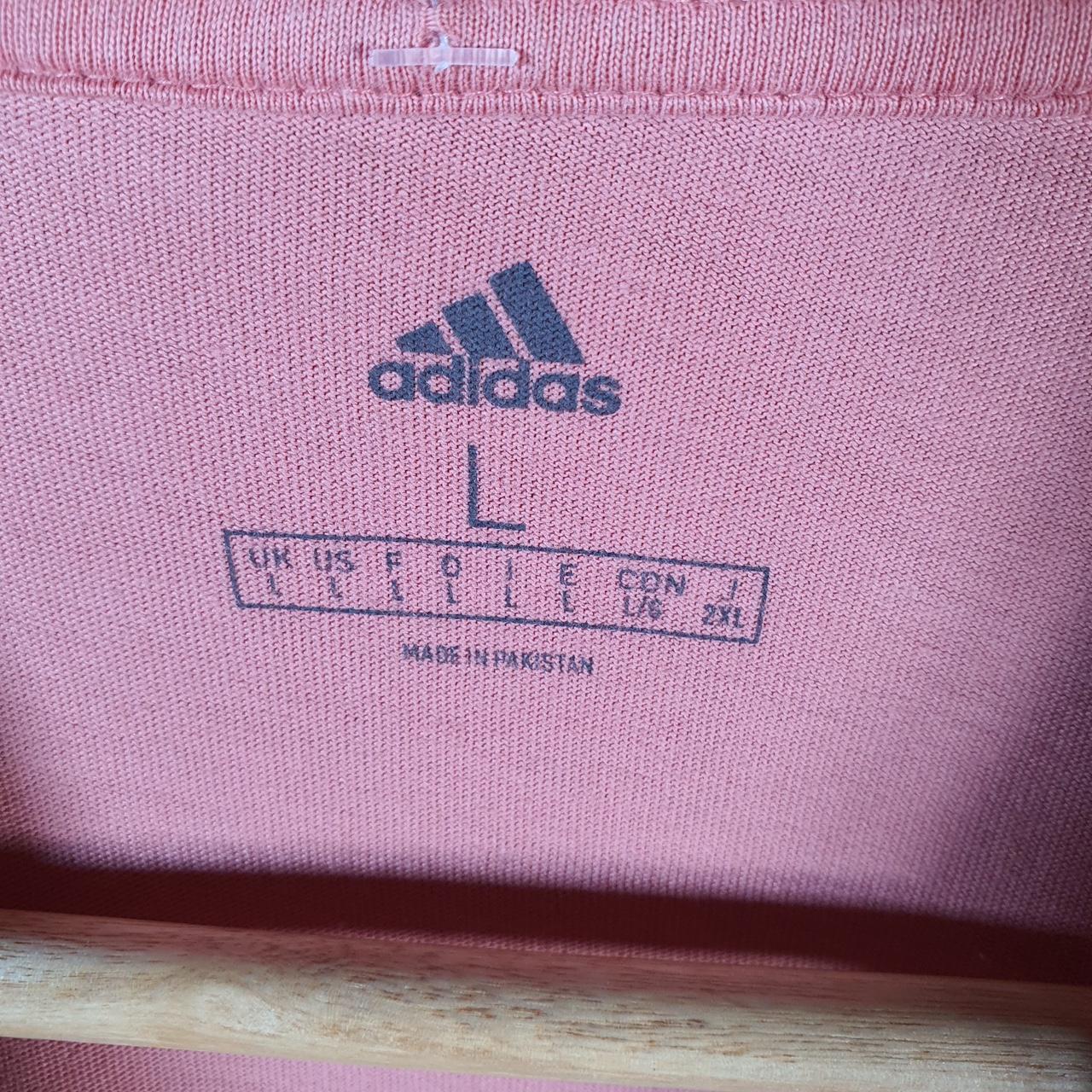 Vintage Adidas Embroidered T Shirt Men’s Large Pink Three Stripes Logo Athletic