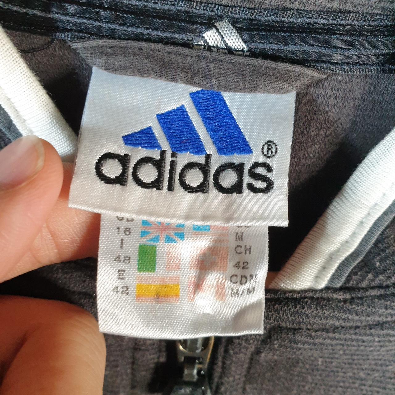 Vintage Adidas Sweatshirt Womens Medium Black Spellout Logo Full Zip