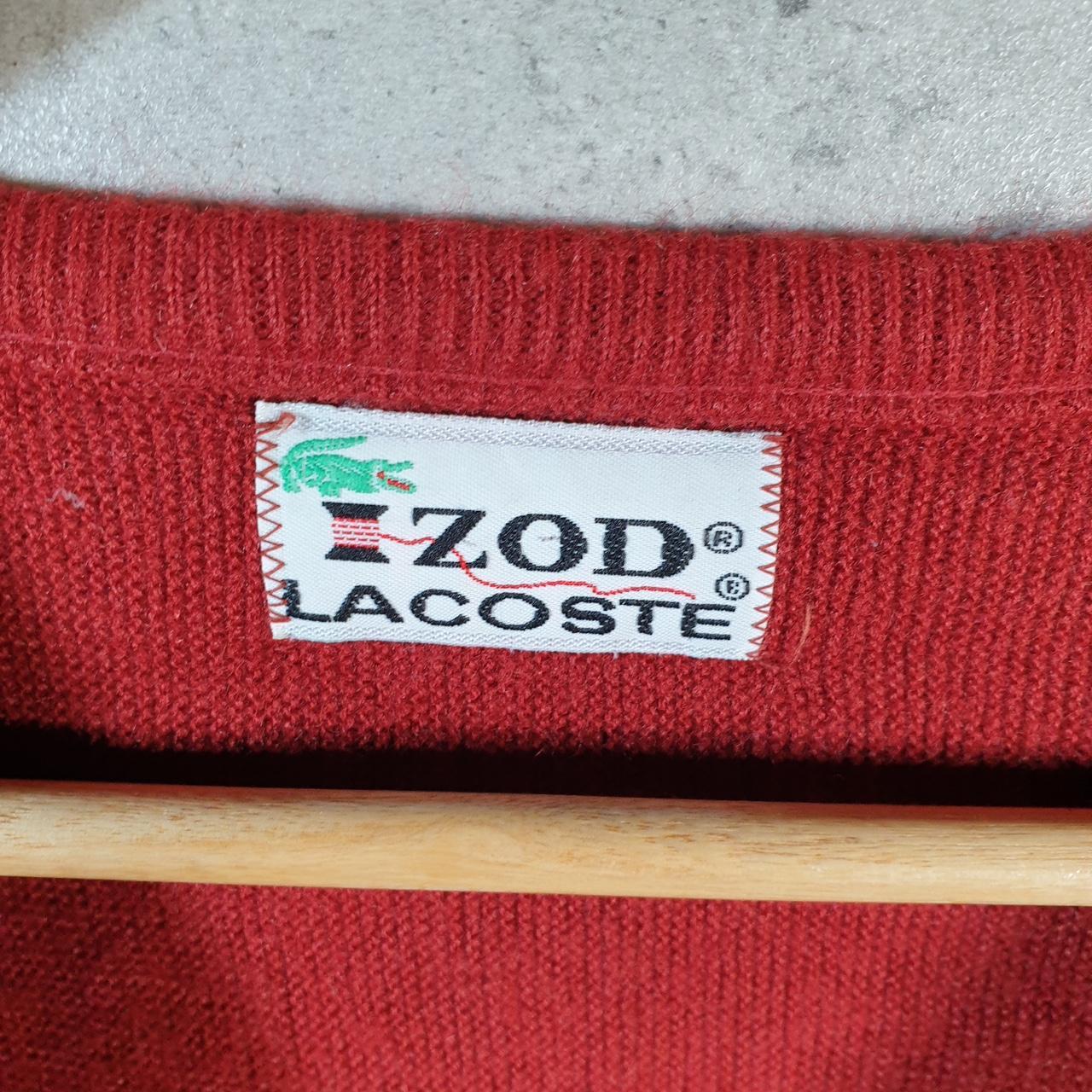 Vintage Izod Lacoste 90s USA Sweatshirt Men’s Medium Red Pullover Logo Y2K Jumper