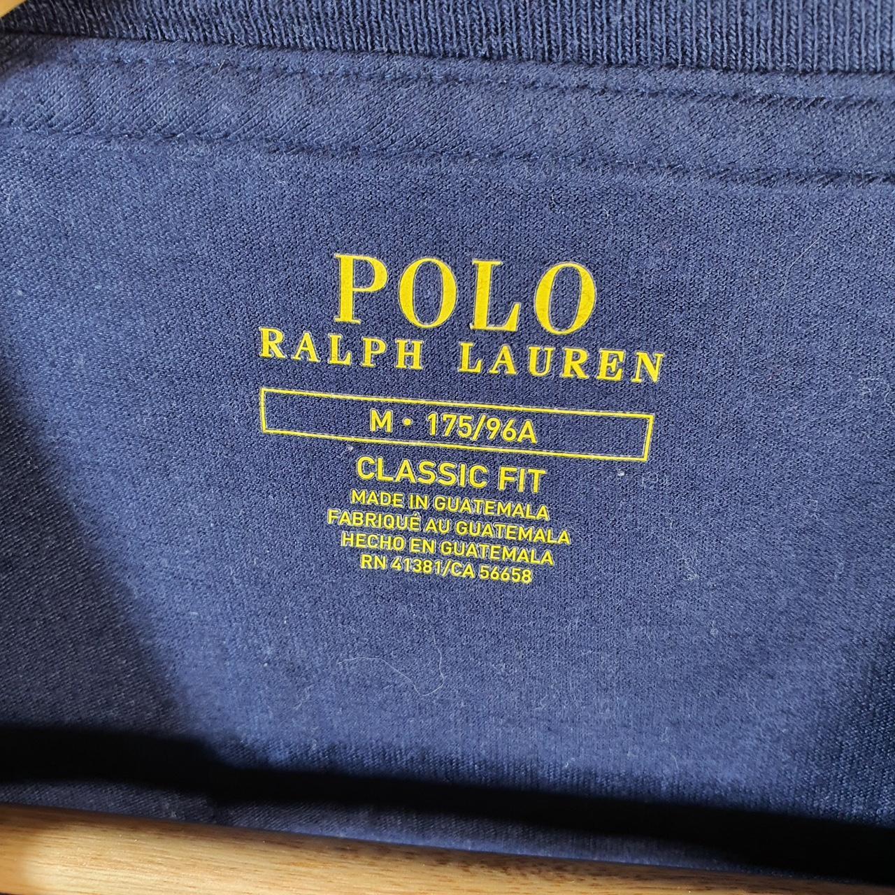 Vintage Ralph Lauren Polo Spellout T Shirt Men’s Medium Blue Classic Fit Pony