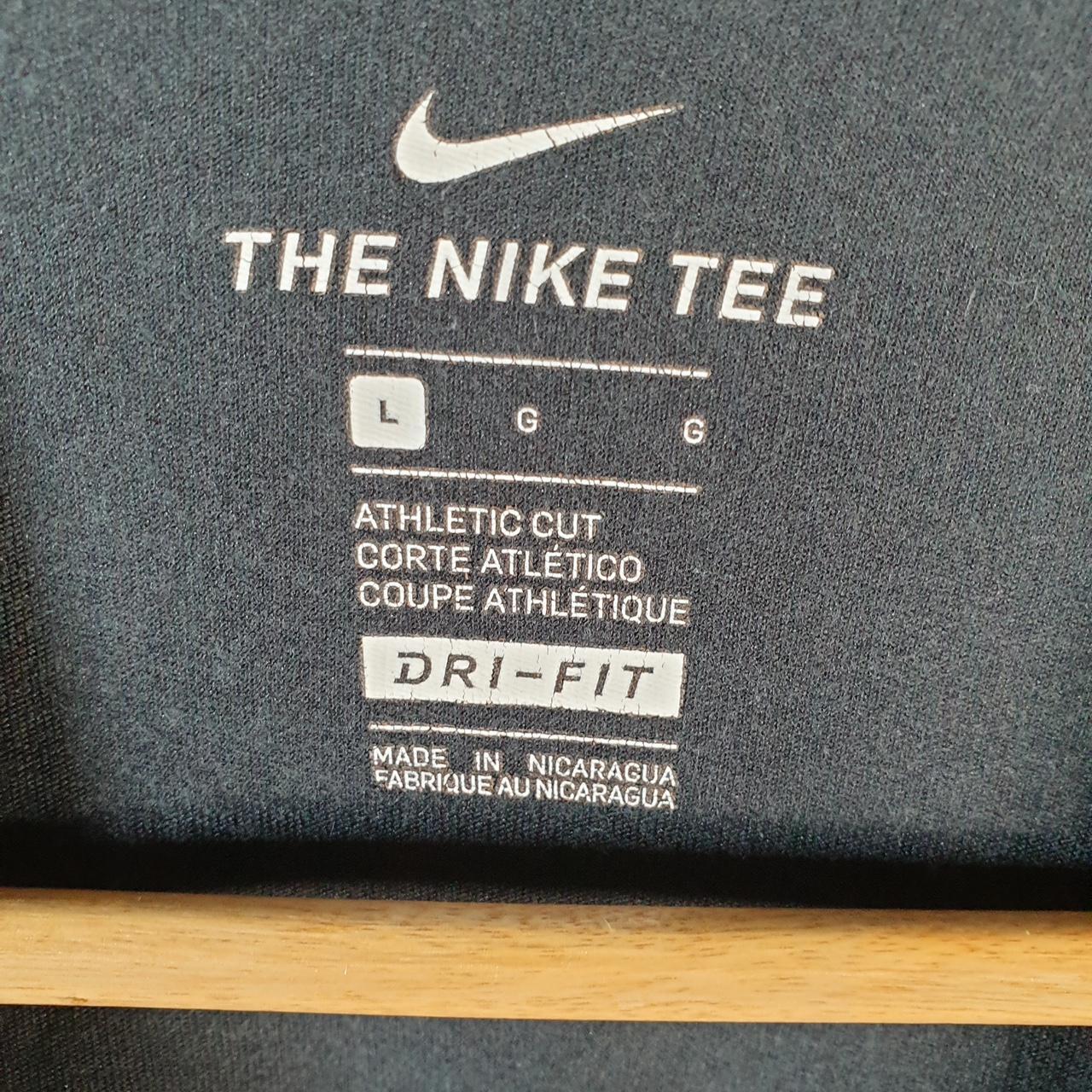 Vintage Nike Spellout Dri Fit T Shirt Men’s Large Black Logo Swoosh Athletic