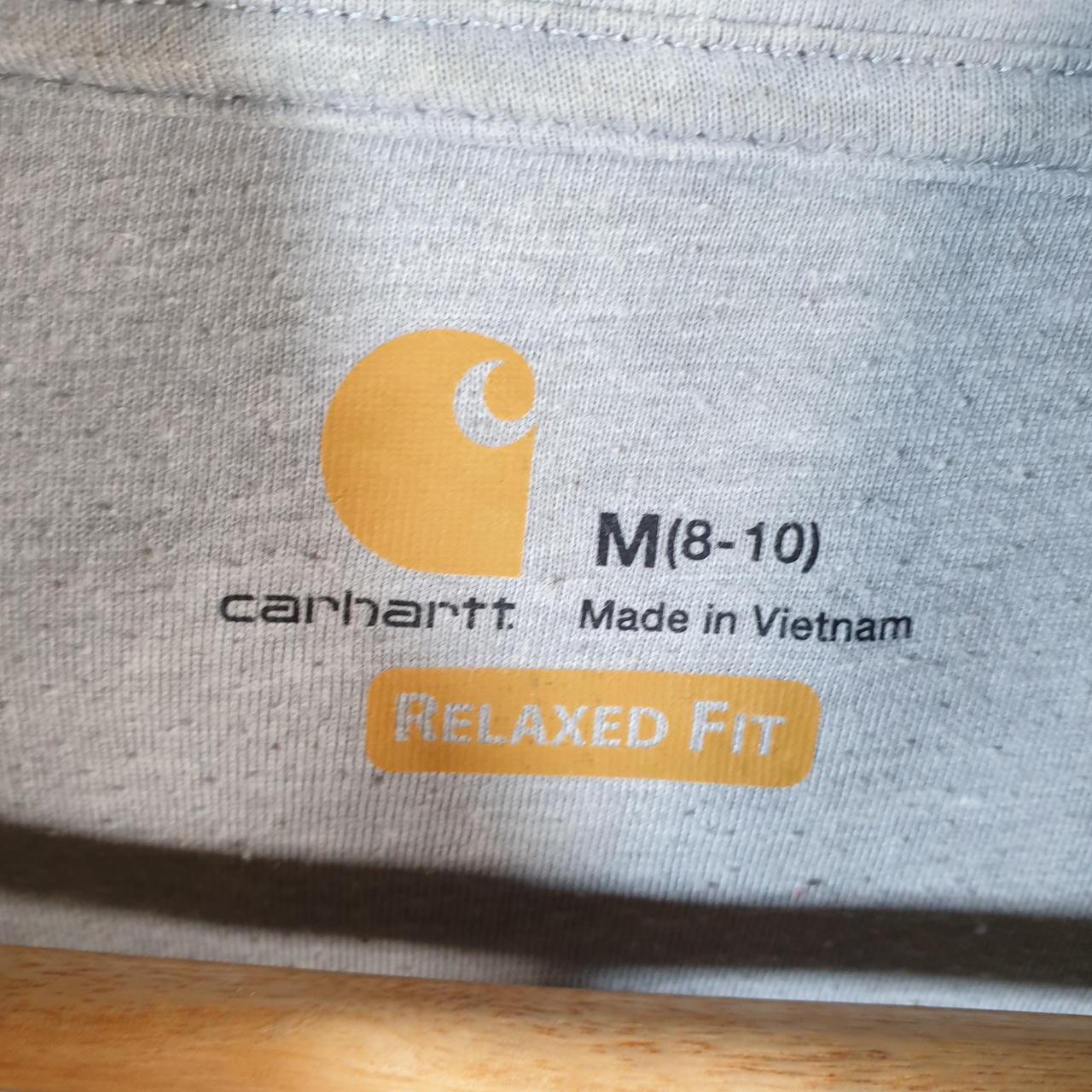 Vintage Carhartt Hoodie Womens Medium Grey Pullover Blank Sweatshirt USA Relaxed Fit