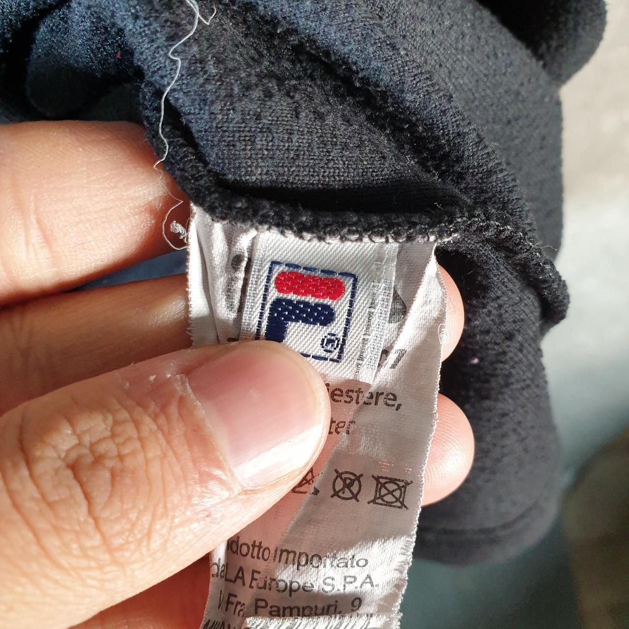 Vintage Fila Teddy Fleece Sweatshirt Womens Large 1/4 Zip Black Logo Winter