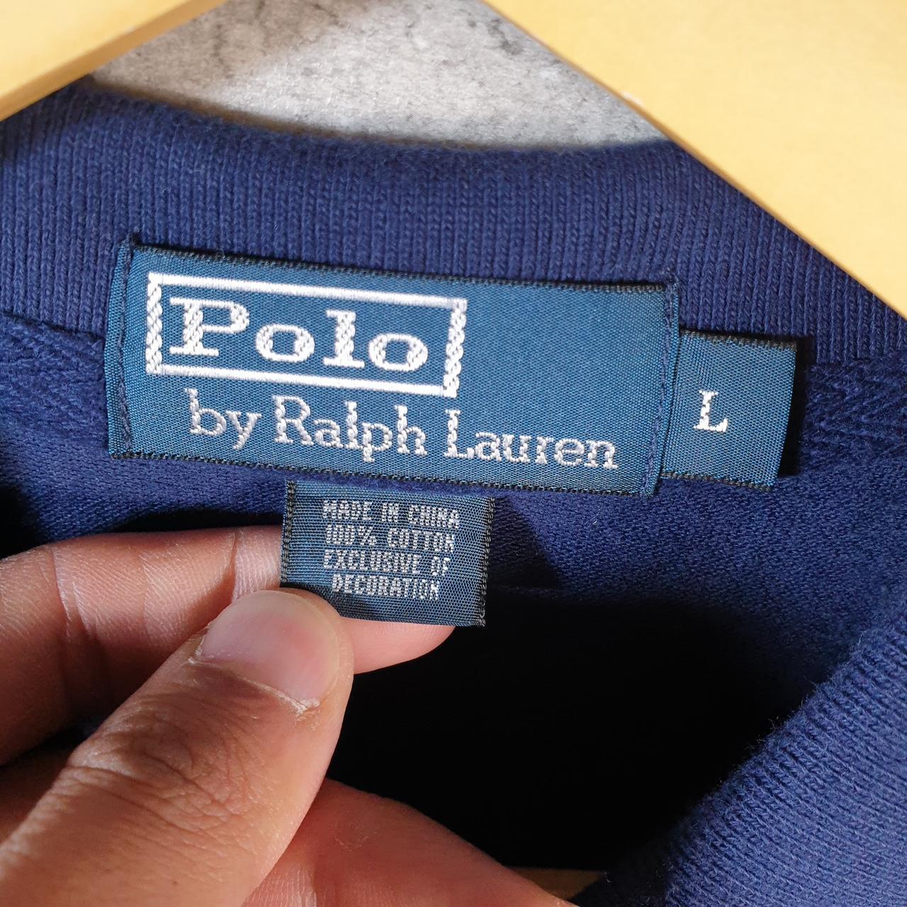 Vintage Ralph Lauren Polo Shirt Black Watch Men’s Large Navy Blue Chief Keef Spellout Pony