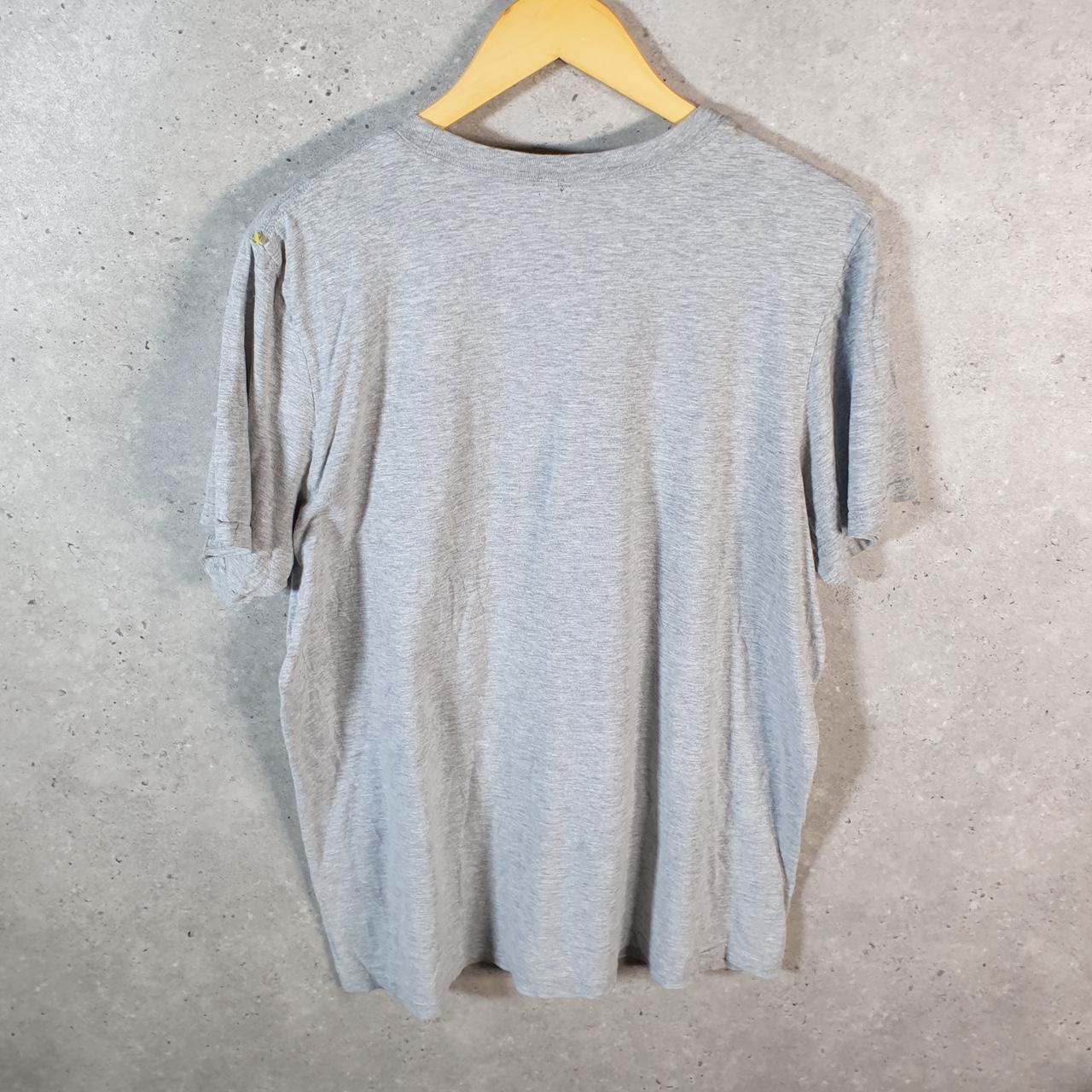 Vintage Adidas Amplifier Spellout T Shirt Men’s Large Grey Three Stripes Logo Athletic