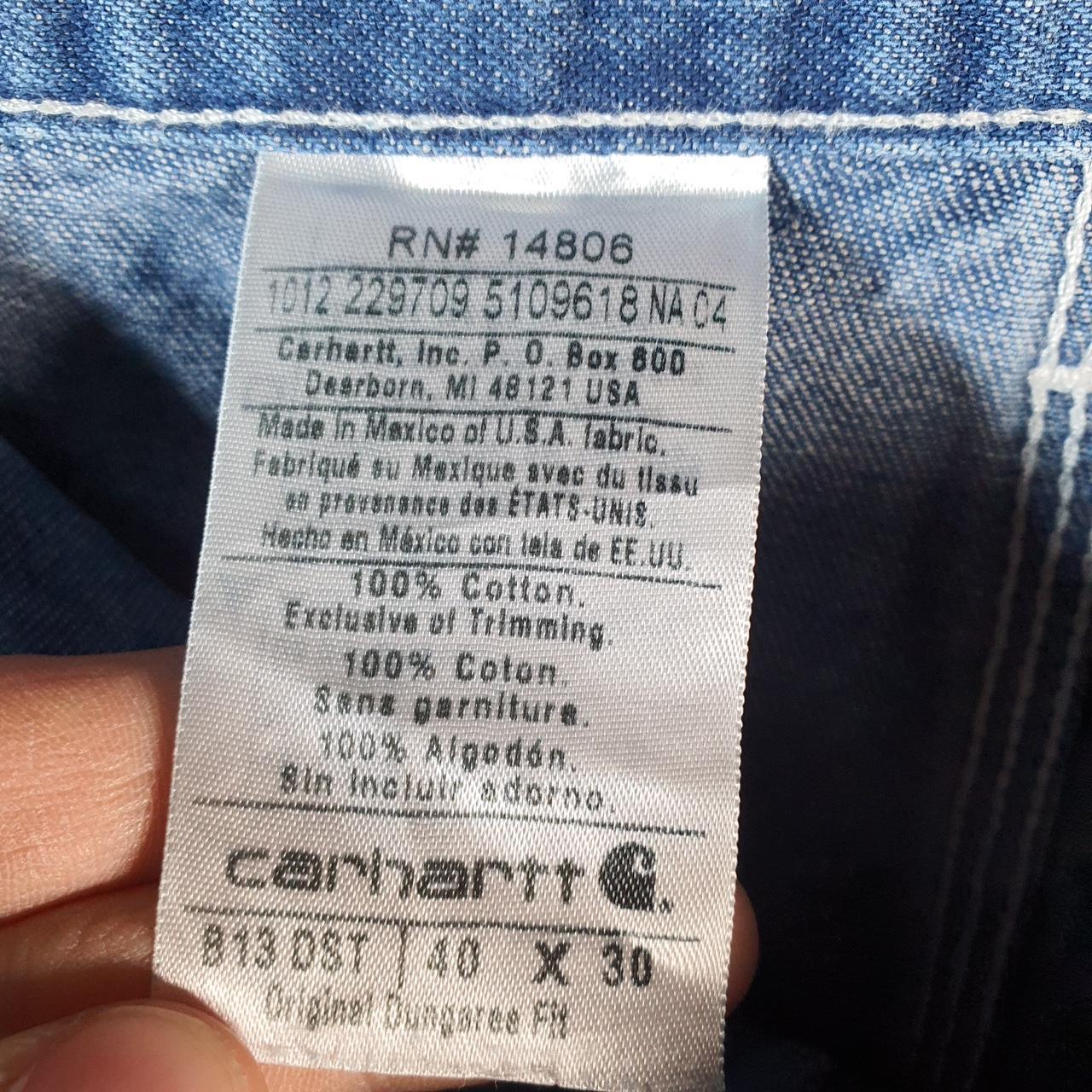 Vintage Carhartt FR Workwear Carpenter Jeans Mens W40 L30 Blue Denim Dungaree Fit USA