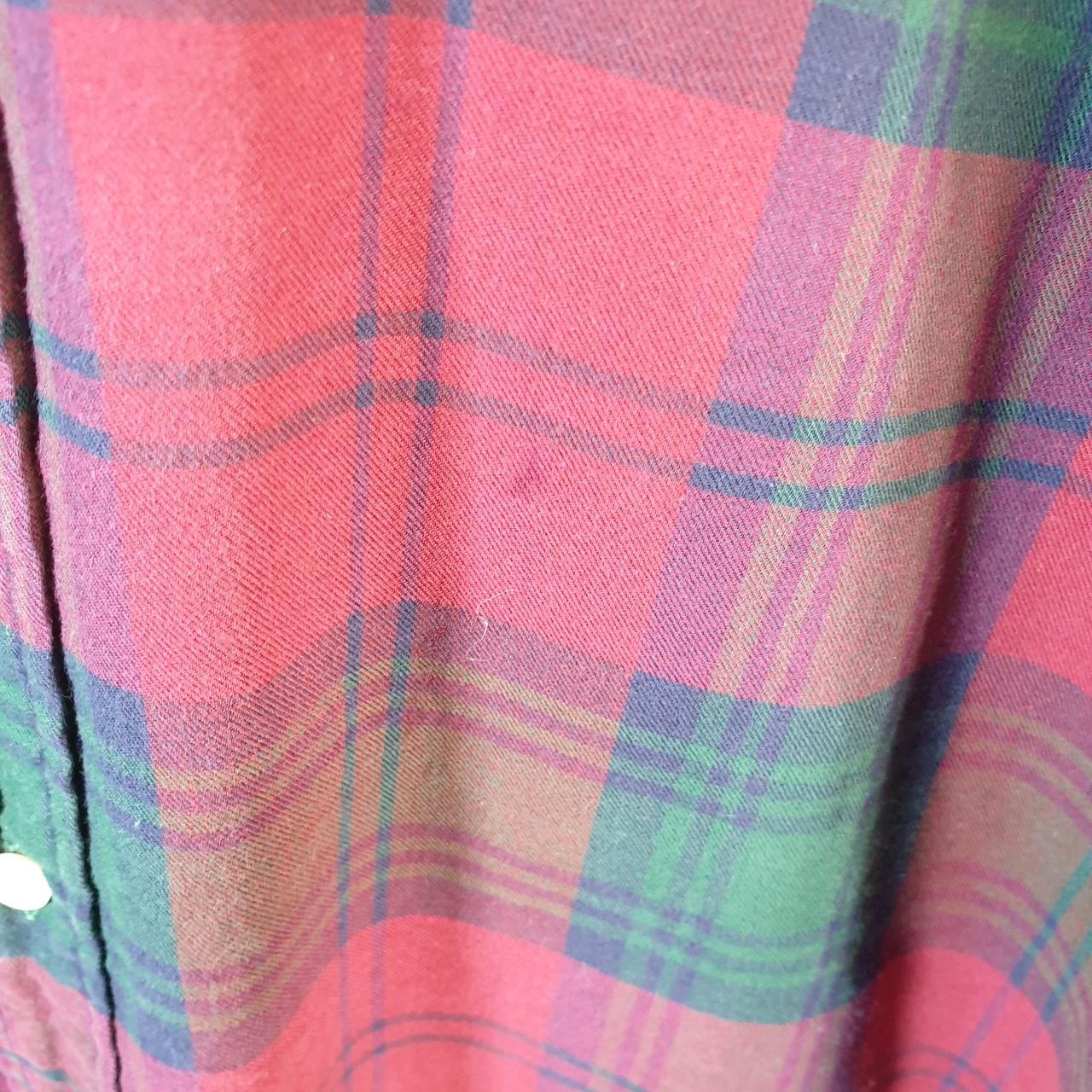 Vintage Ralph Lauren Button Down Shirt Men’s Large Burgundy Red Classic Fit Checkered Pony