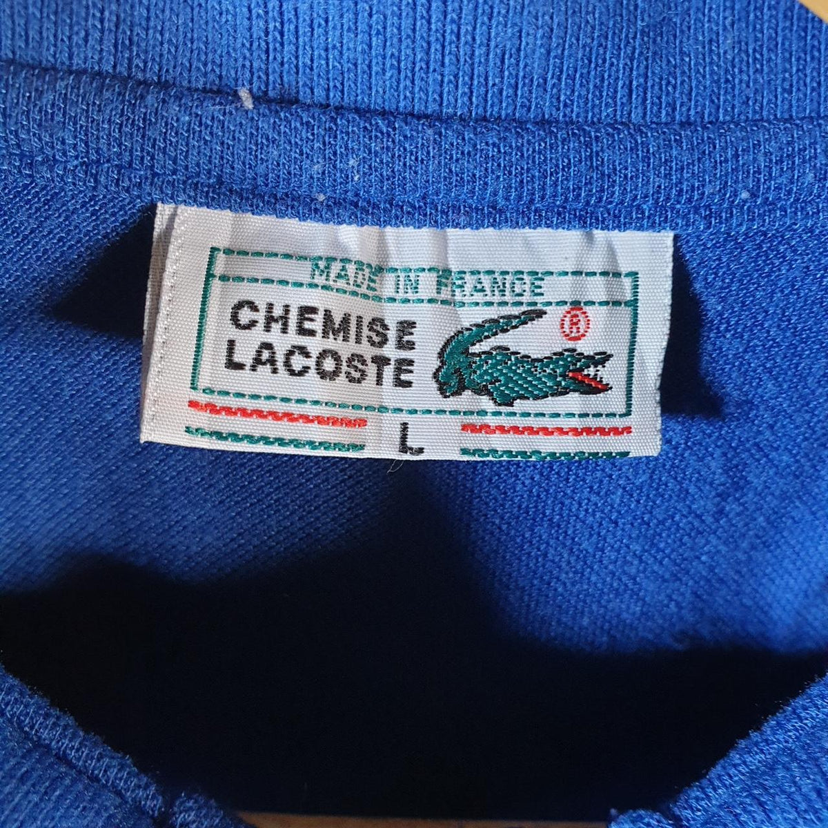 Vintage Lacoste Polo Shirt Men’s Large Blue Regular Fit Embroidered Logo