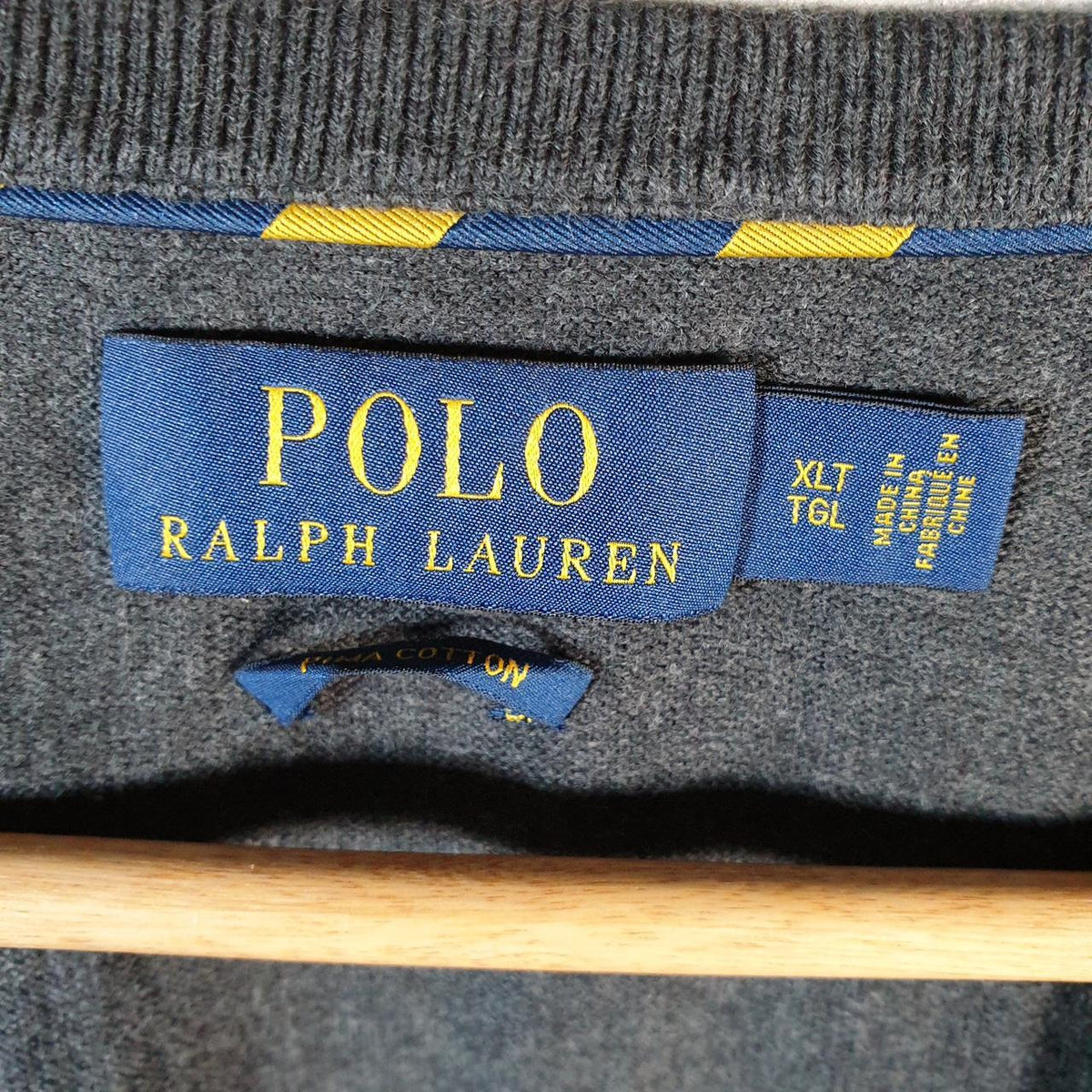 Vintage Ralph Lauren Polo Sweatshirt Men’s XL Tall Grey Pima Cotton Pullover Pony