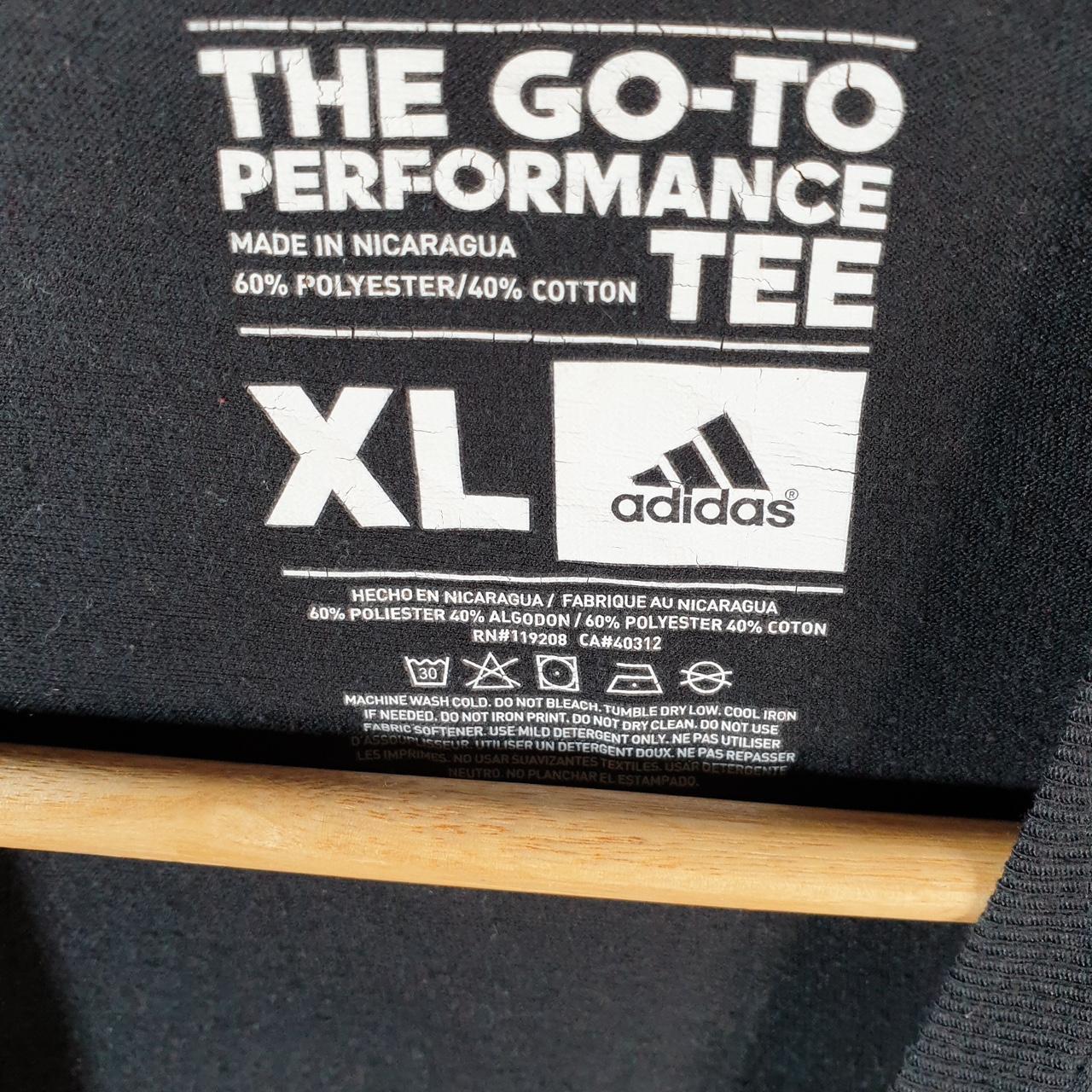 Vintage Adidas Go To Performance Tee T Shirt Men’s XL Black Three Stripes Logo Athletic