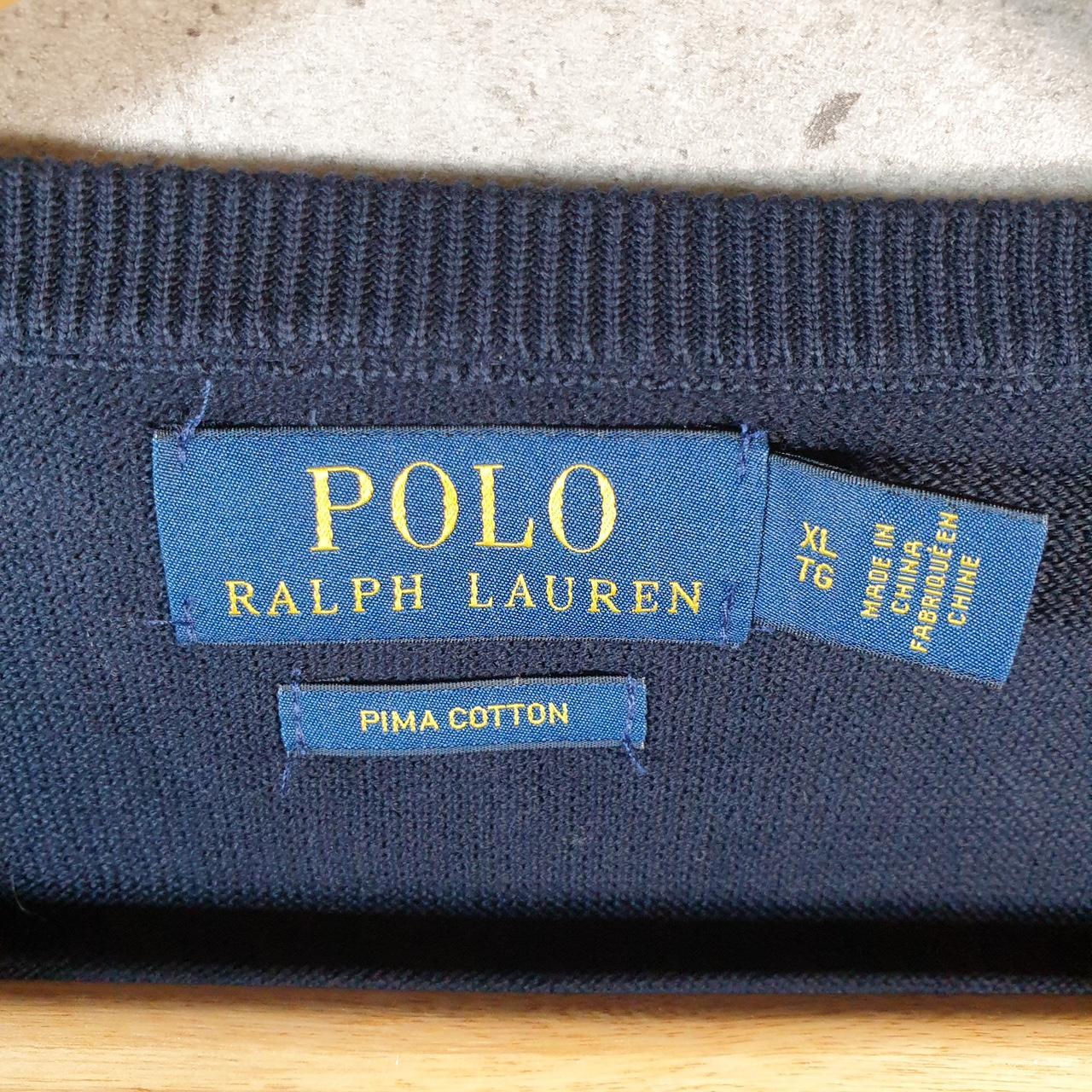Vintage Ralph Lauren Polo Sweatshirt Men’s XL Navy Pima Cotton Pullover Pony