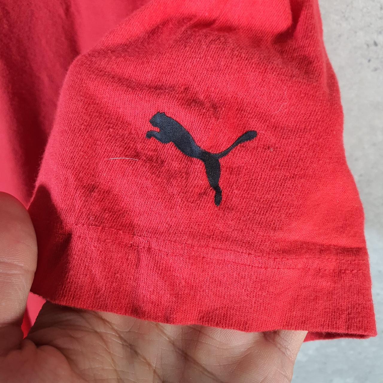 Vintage Puma Spellout T Shirt Men’s Large Red Logo Athletic Casual