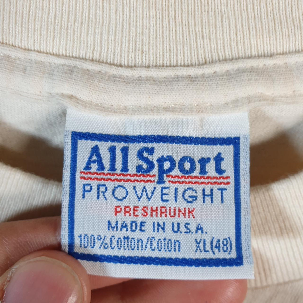 Vintage AllSport USA Michaela Farm Indiana 90s Single Stitch T Shirt Men’s XL White Big Fish Vintage
