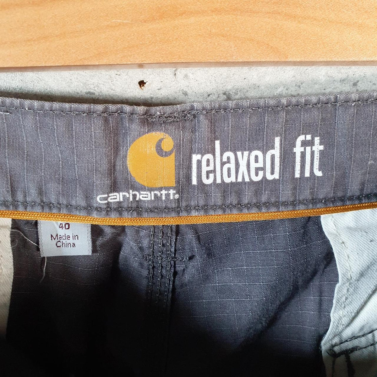 Vintage Carhartt Baggy Carpenter Shorts Jorts Cargo Men’s W40 Grey Relaxed Fit Workwear A4717