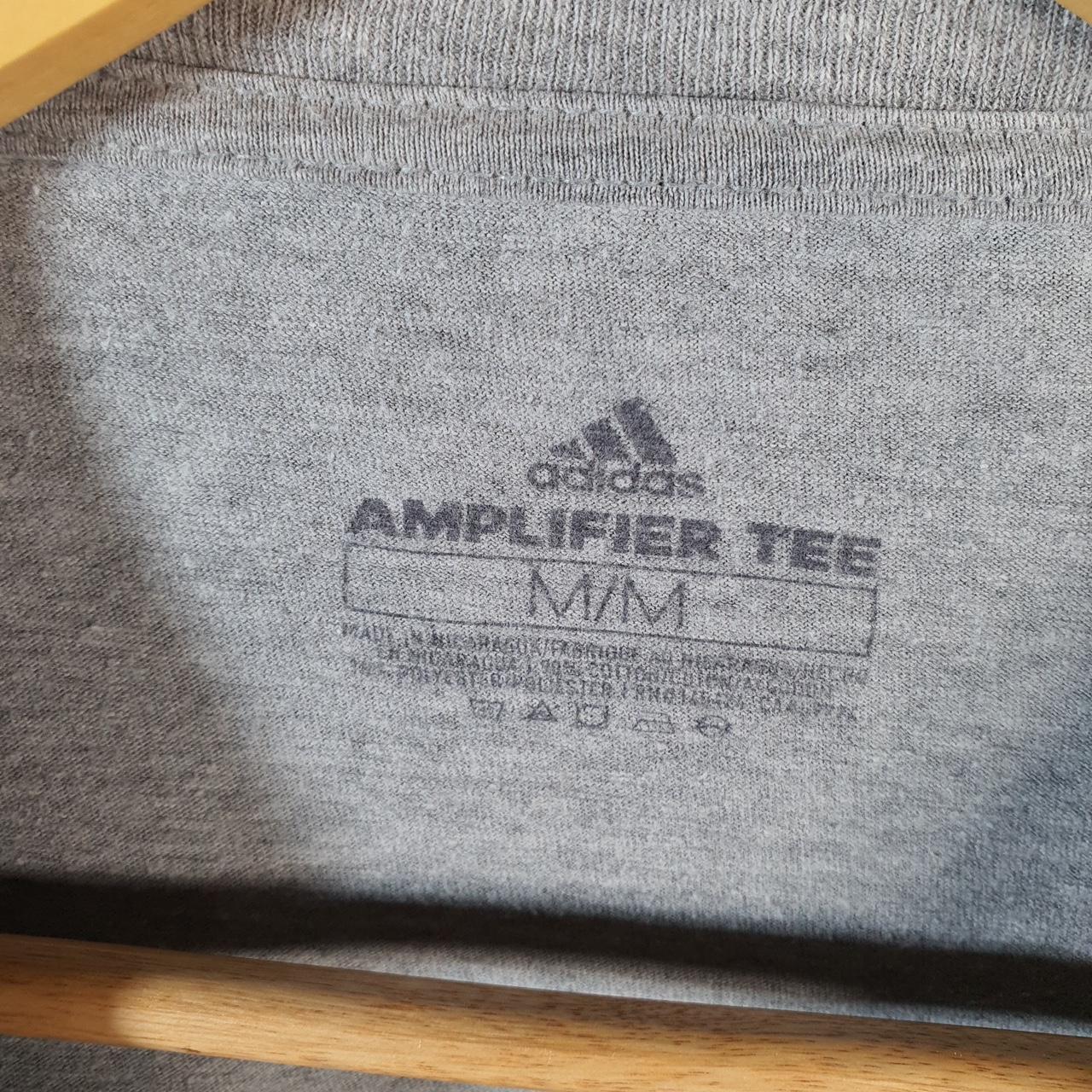 Vintage Adidas Amplifier T Shirt Men’s Medium Grey Three Stripes Logo Athletic