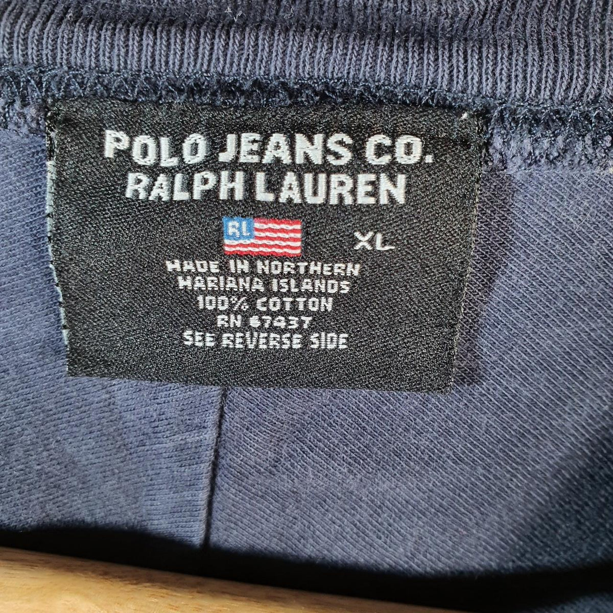 Vintage Ralph Lauren Polo Jeans T Shirt Men’s XL Navy Blue Embroidered Pony