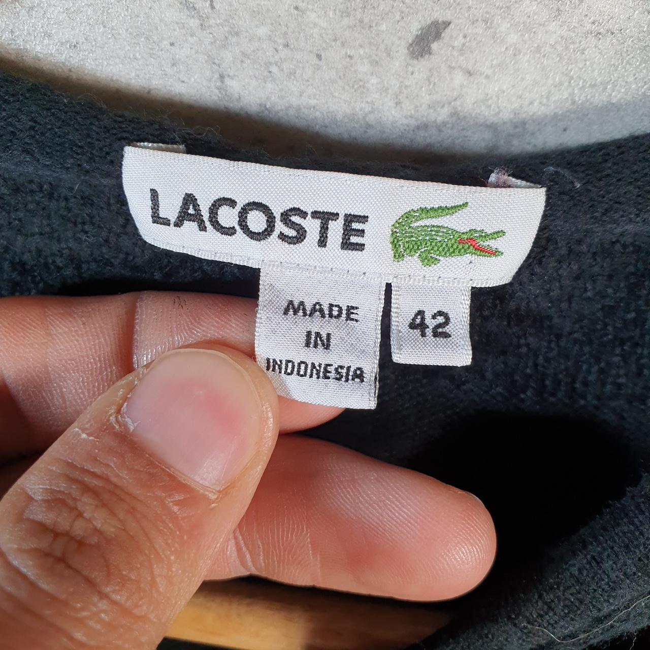 Vintage Lacoste Hoodie Men’s XS Black Full Zip Logo Y2K Jumper Logo Casual