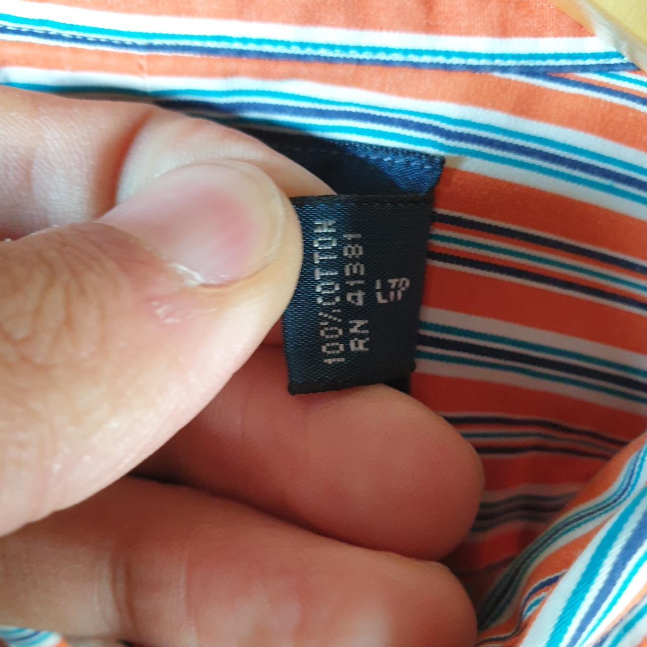 Vintage Ralph Lauren Button Down Shirt Men’s Medium Orange Striped Fit Cotton