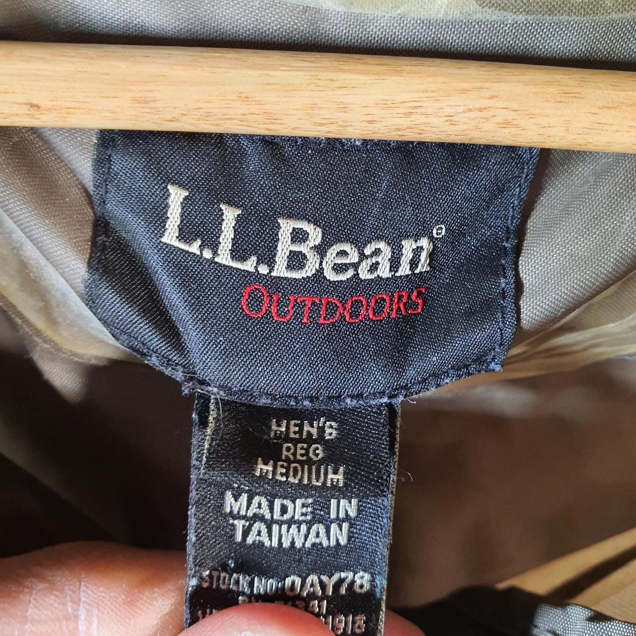 Vintage L.L. Bean Outdoors Nylon Jacket Mens Medium Brown Full Zip Waterproof