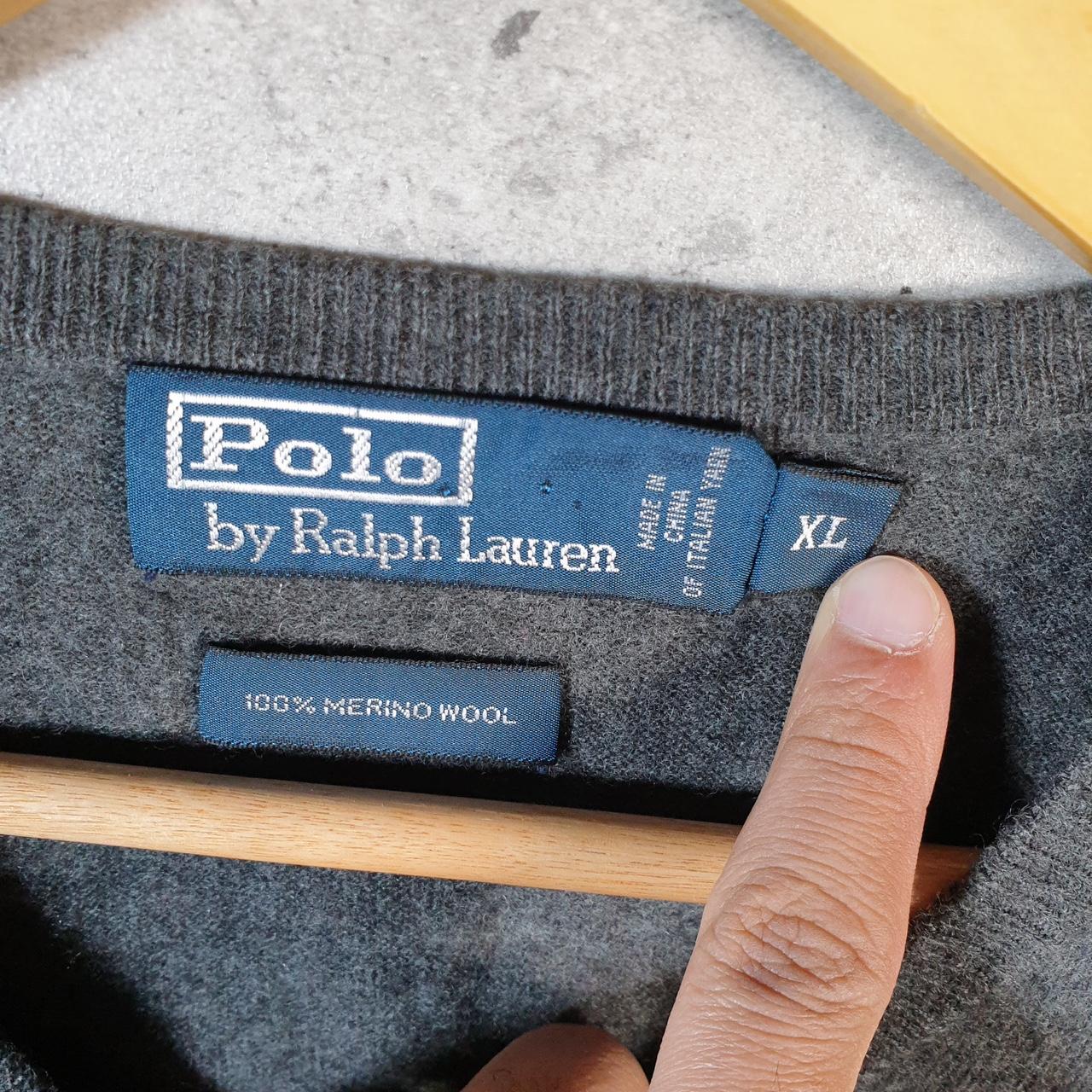 Vintage Ralph Lauren Polo Tank Vest Merino Wool Sweatshirt Men’s XL Grey Pullover Pony