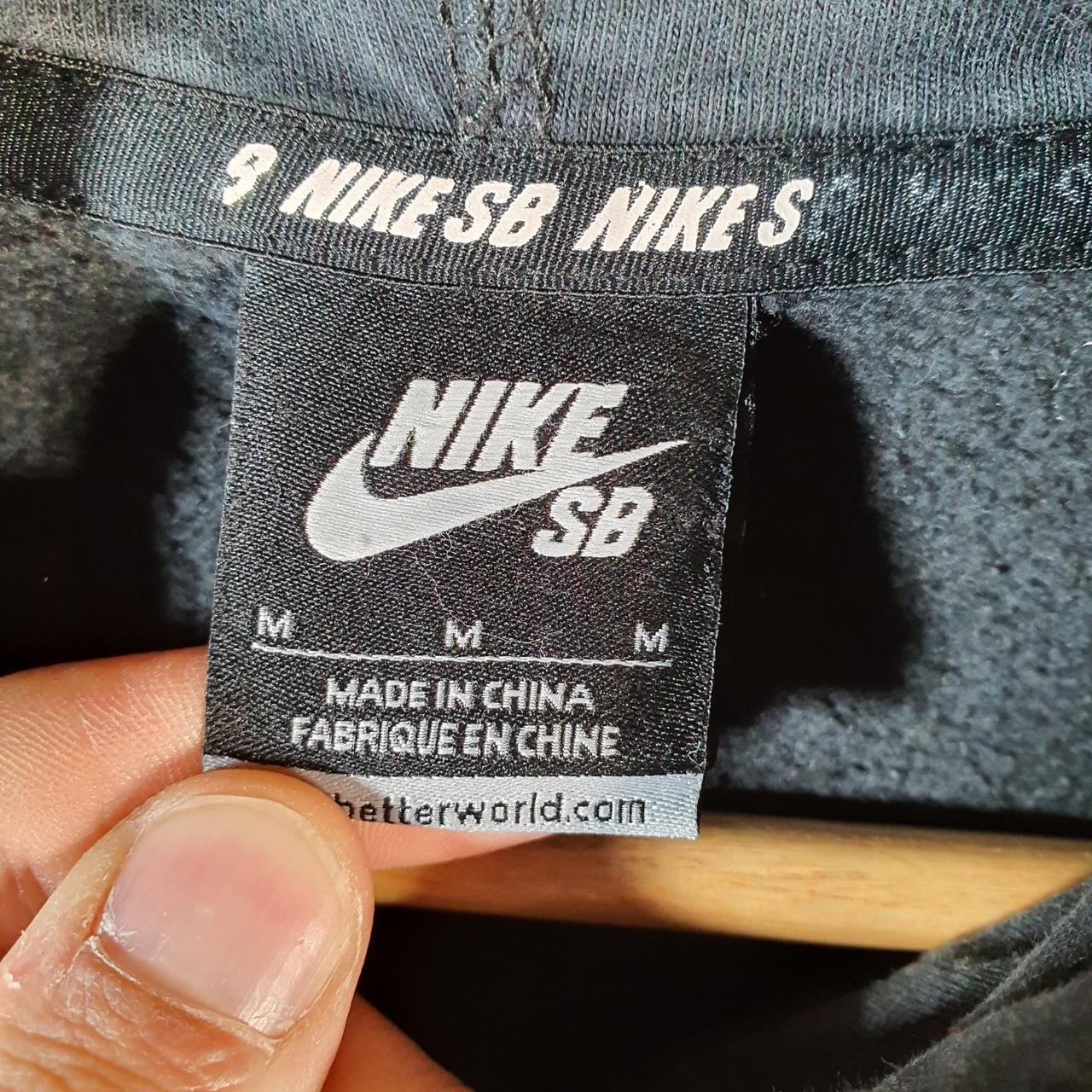 Vintage Nike SB Hoodie Mens Medium Slim Black Swoosh Y2K Pullover Logo