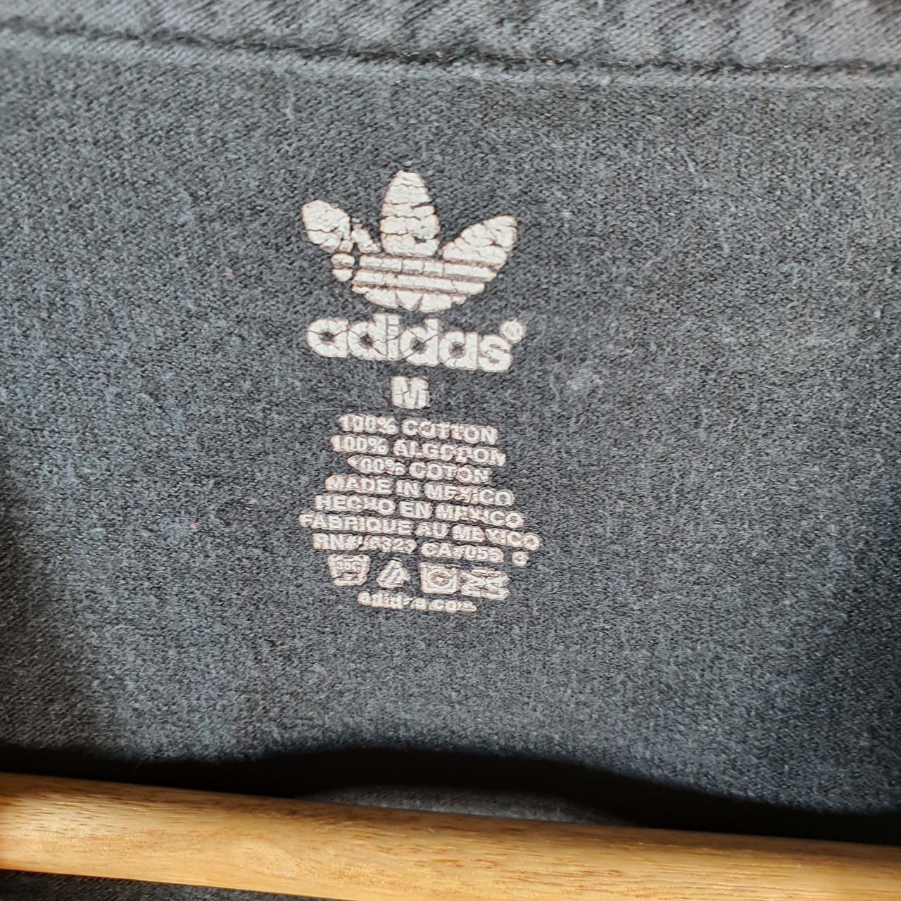 Vintage Adidas Spellout Trefoil Retro T Shirt Mens Medium Black Logo Athletic