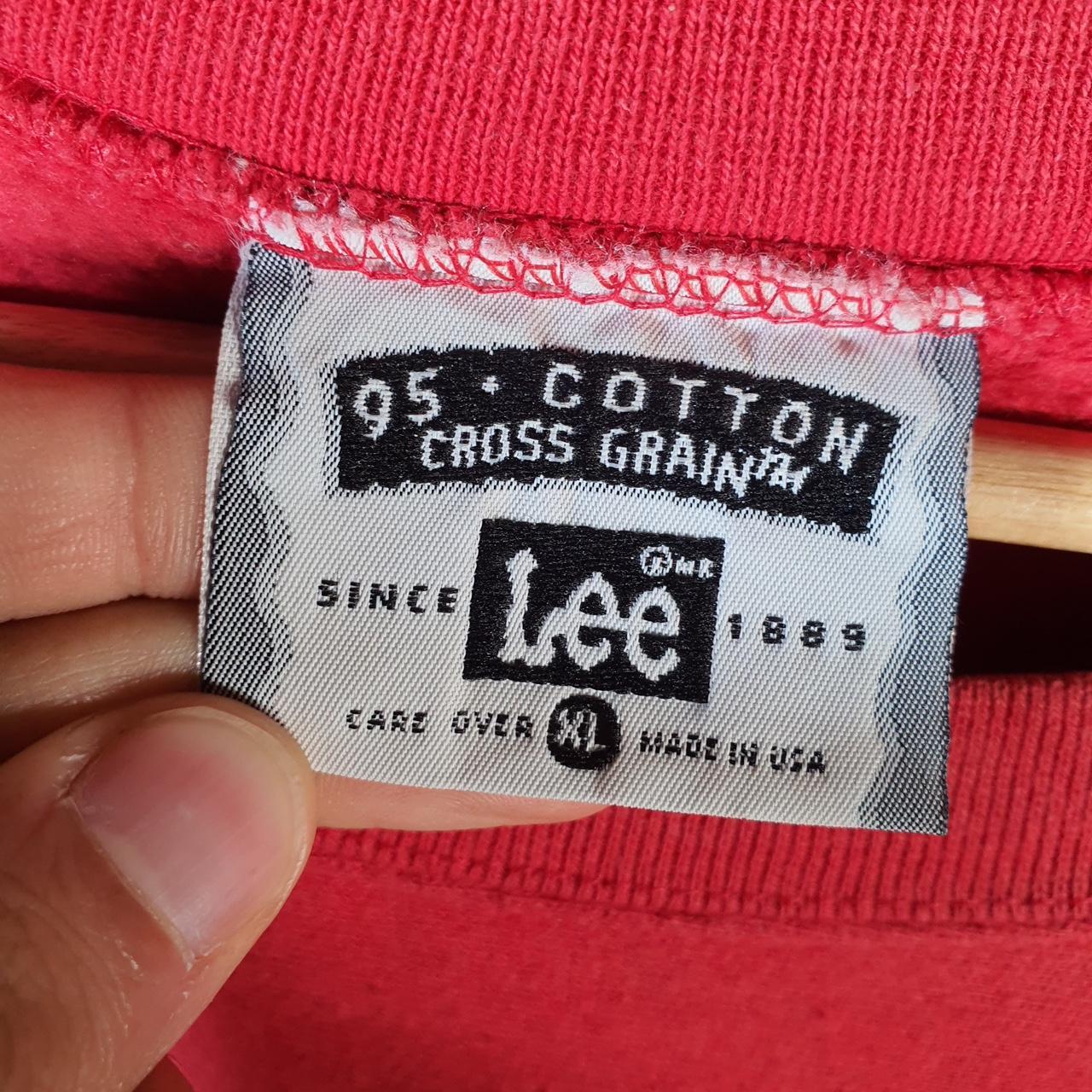 Vintage Lee Crossgrain Sweatshirt Men’s XL Red USA Raychem Polyswitch Embroidered