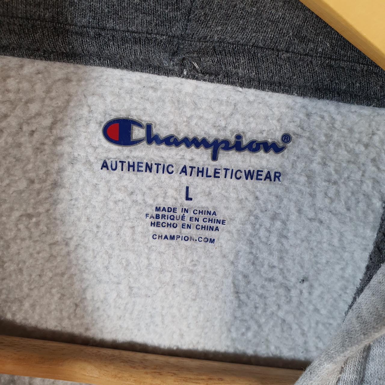 Vintage Champion Spellout Embroidered Hoodie Youth Large Grey Pro Sport Pullover