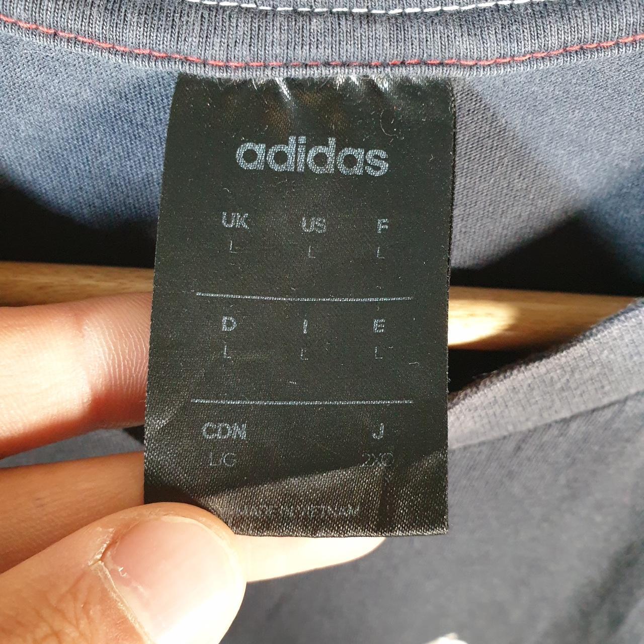 Vintage Adidas Spellout T Shirt Men’s Large Blue Three Stripes Logo Athletic