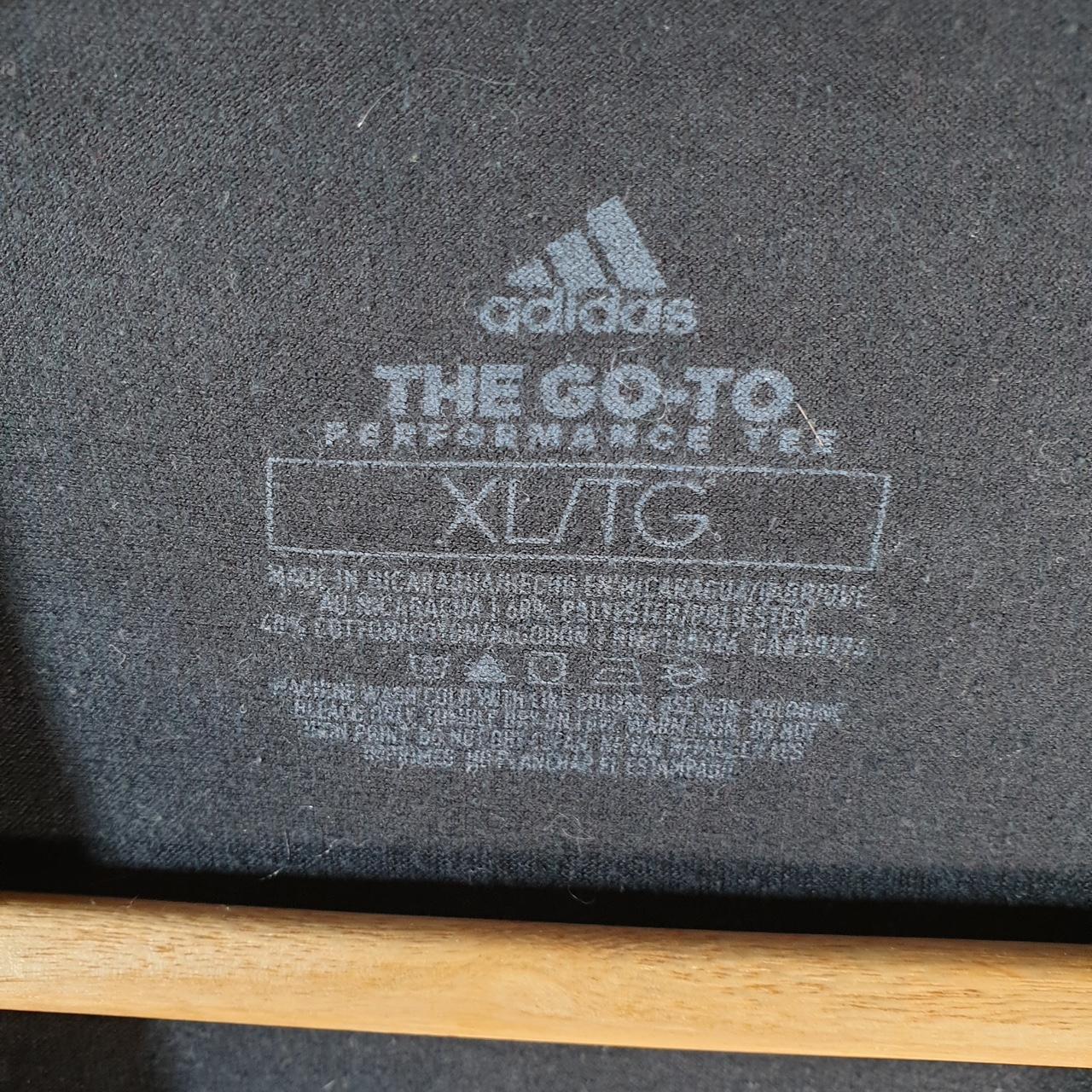 Vintage Adidas Go To Performance Tee T Shirt Men’s XL Black Three Stripes Logo Athletic