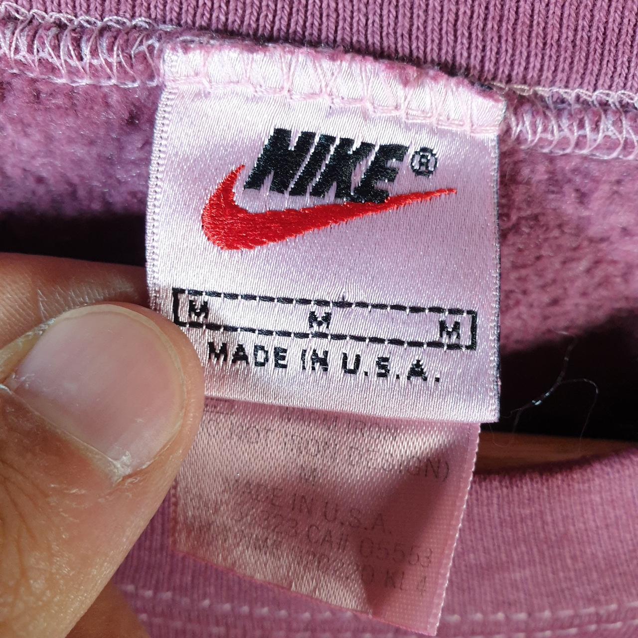 Vintage Nike 90s USA Sweatshirt Mens Medium Pink Swoosh Y2K Pullover Logo