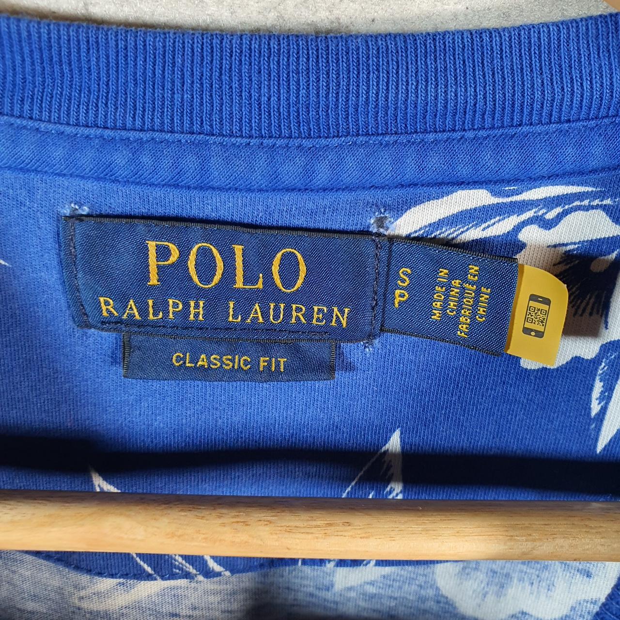 Vintage Ralph Lauren Polo Paisley Floral T Shirt Men’s Small AOP Blue Classic Fit Pony