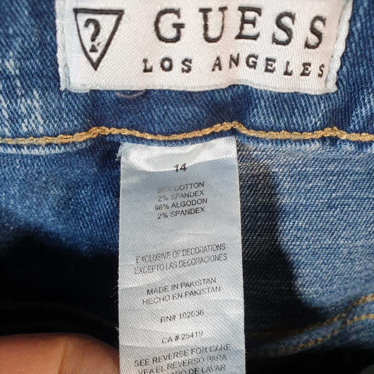 Vintage Guess Baggy Shorts Jorts Cargo Womens W28 Blue Relaxed Denim