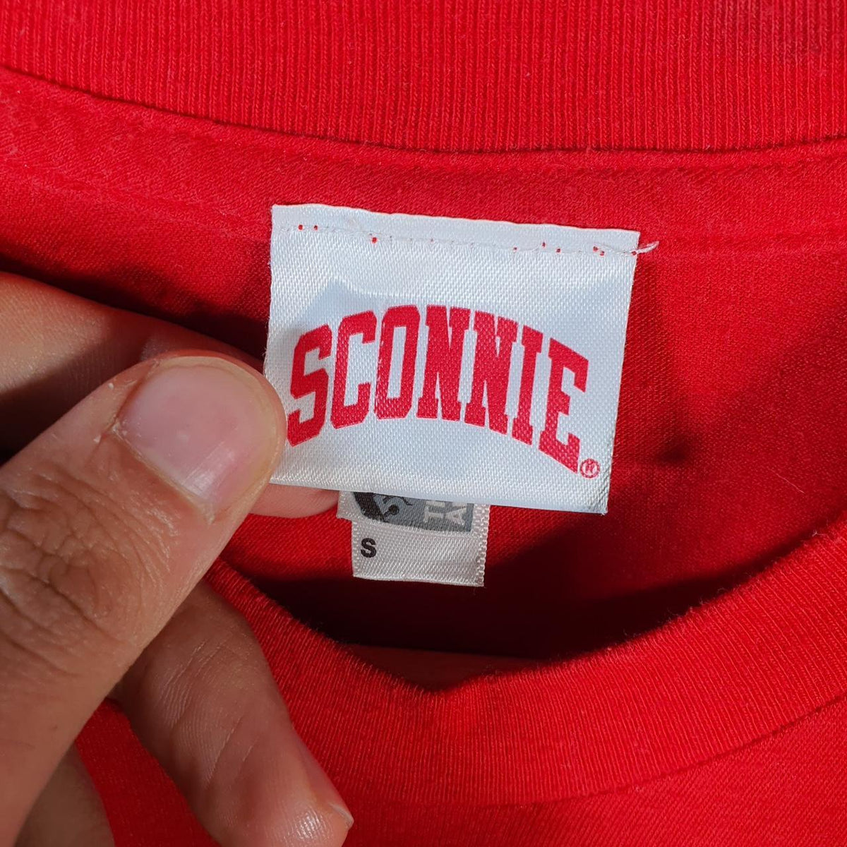 Vintage Sconnie Wisconsin 90s USA Single Stitch T Shirt Men’s Small Red