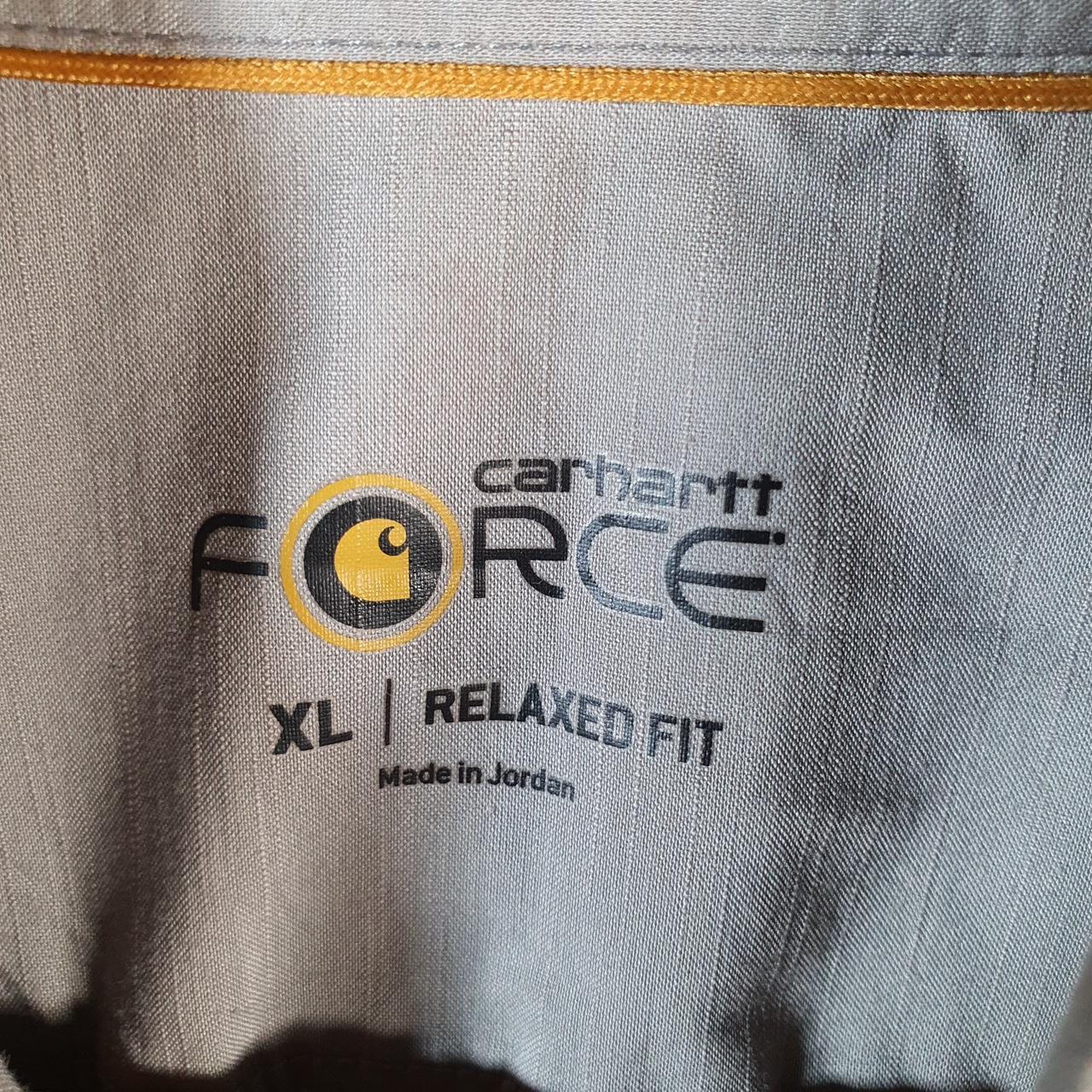 Vintage Carhartt Shirt Button Down Mens XL Grey Short Sleeve Chore Utility Relaxed